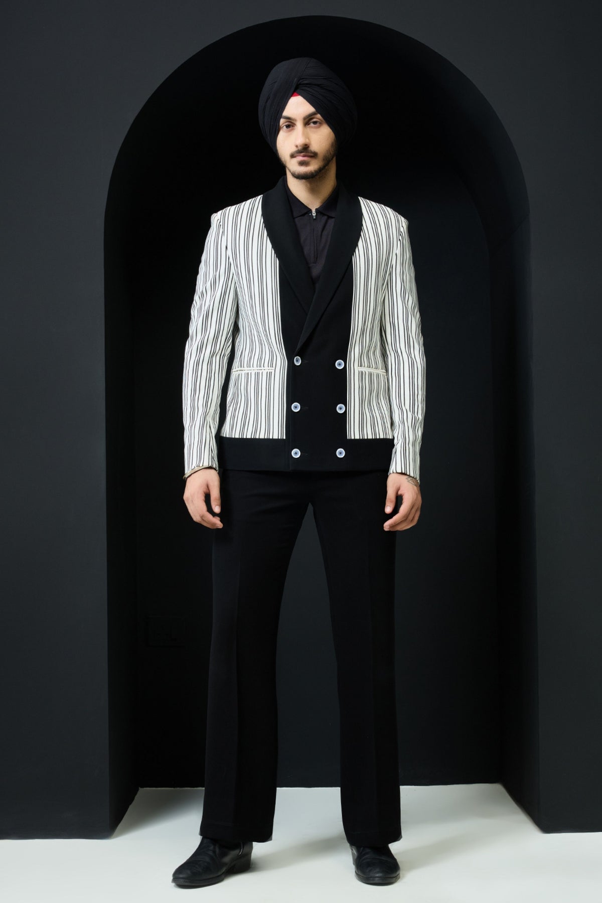 Black And White Jacket Set