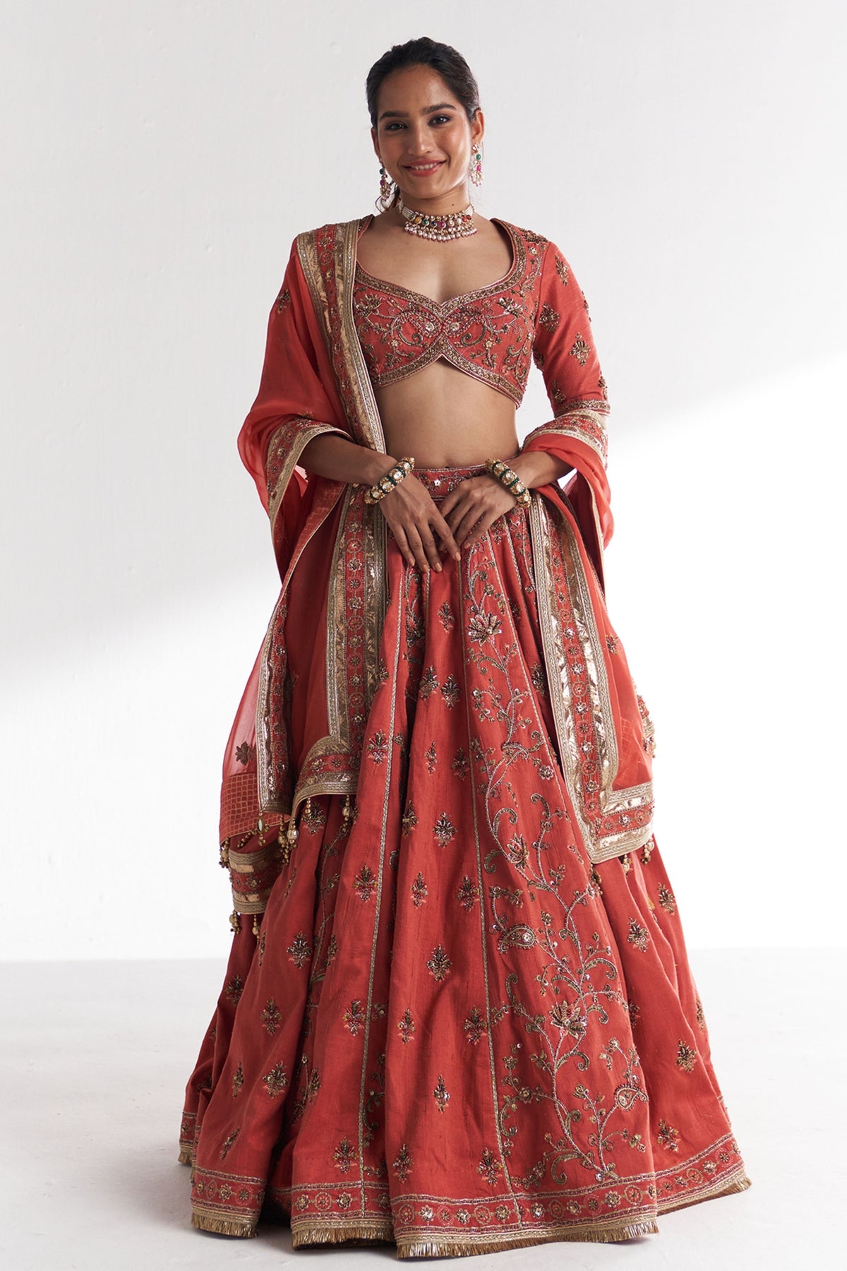 Kesar Tangerine Lehenga Set