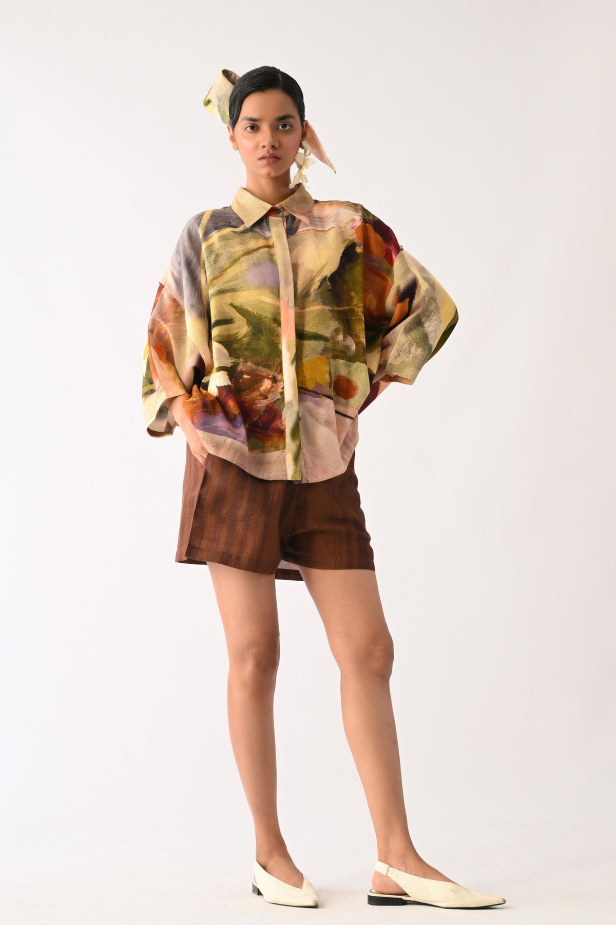 Brown Stripes Shorts