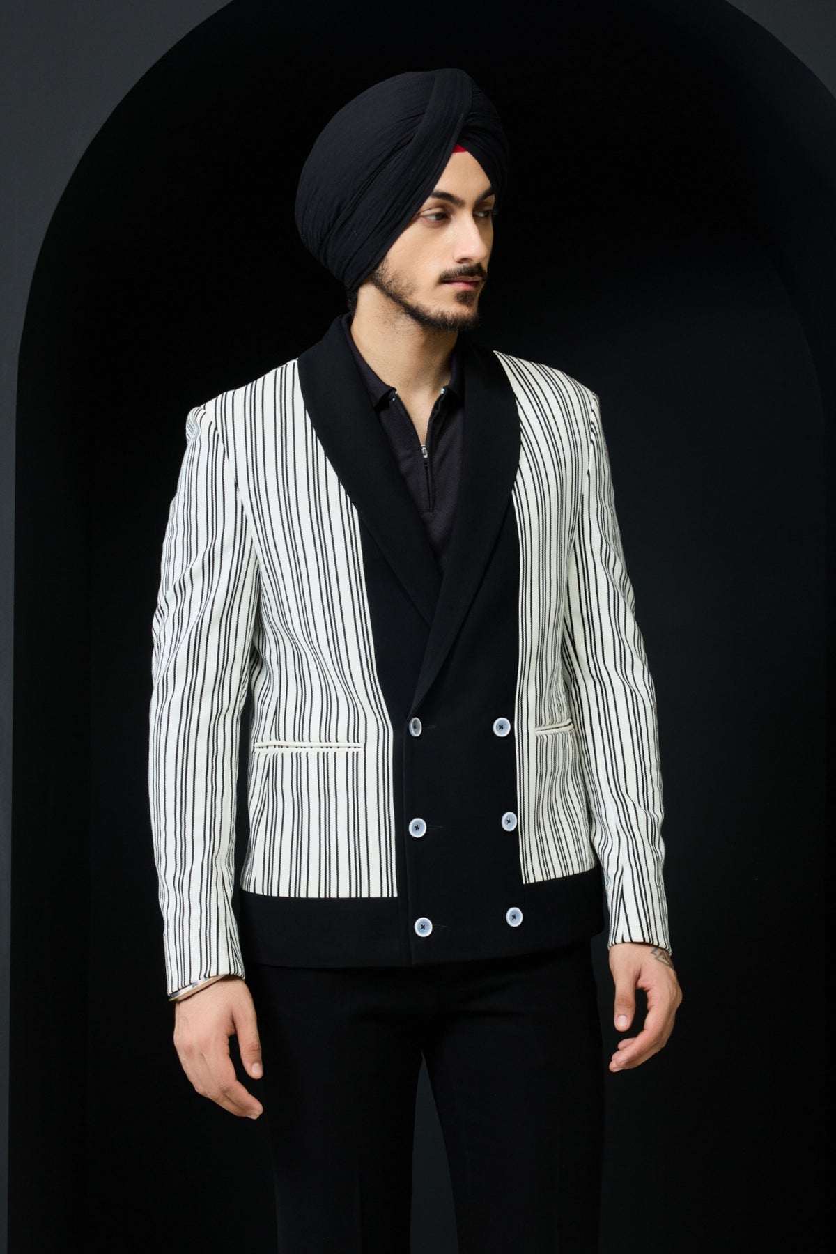 Black And White Jacket Set