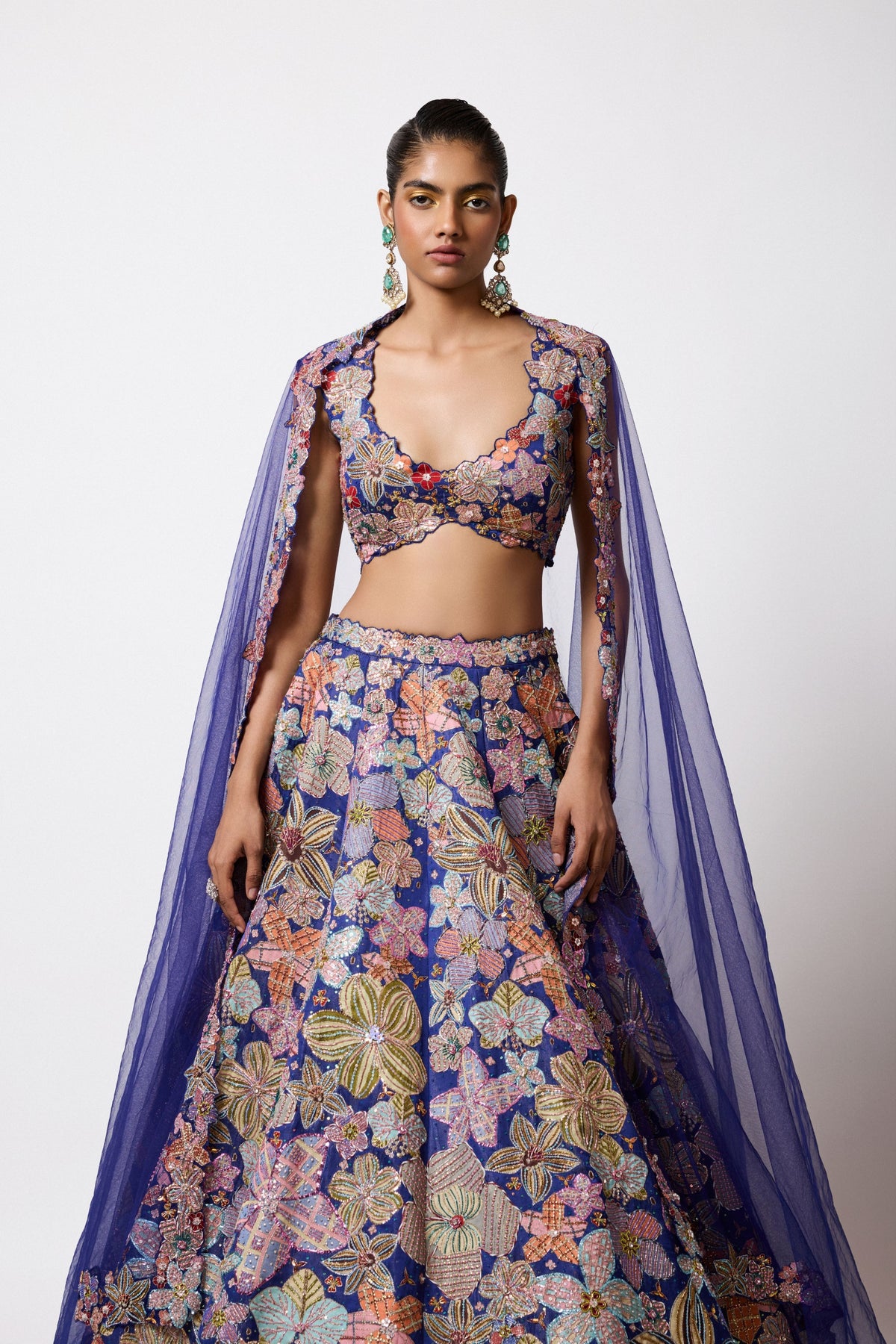 Cyanora Blue Lehenga Set