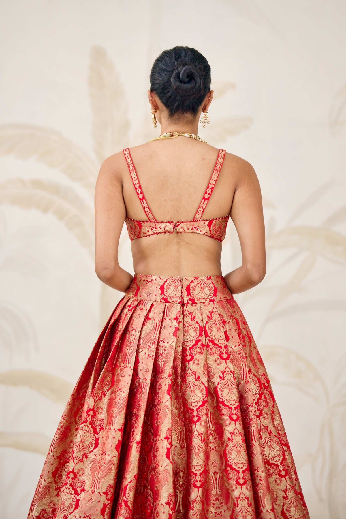 Ribbon Red Lehenga Set