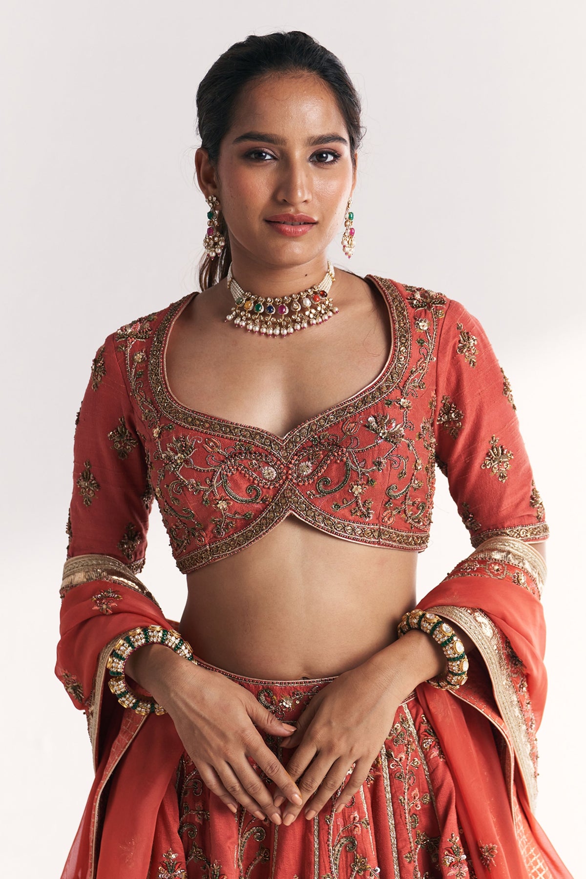 Kesar Tangerine Lehenga Set