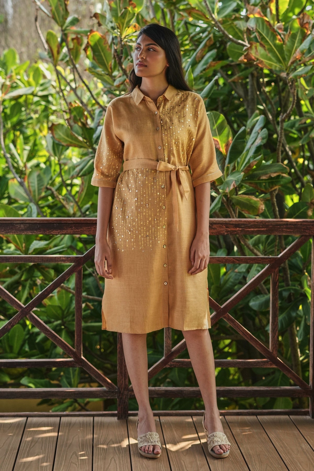 Shimmer Cashew Dress