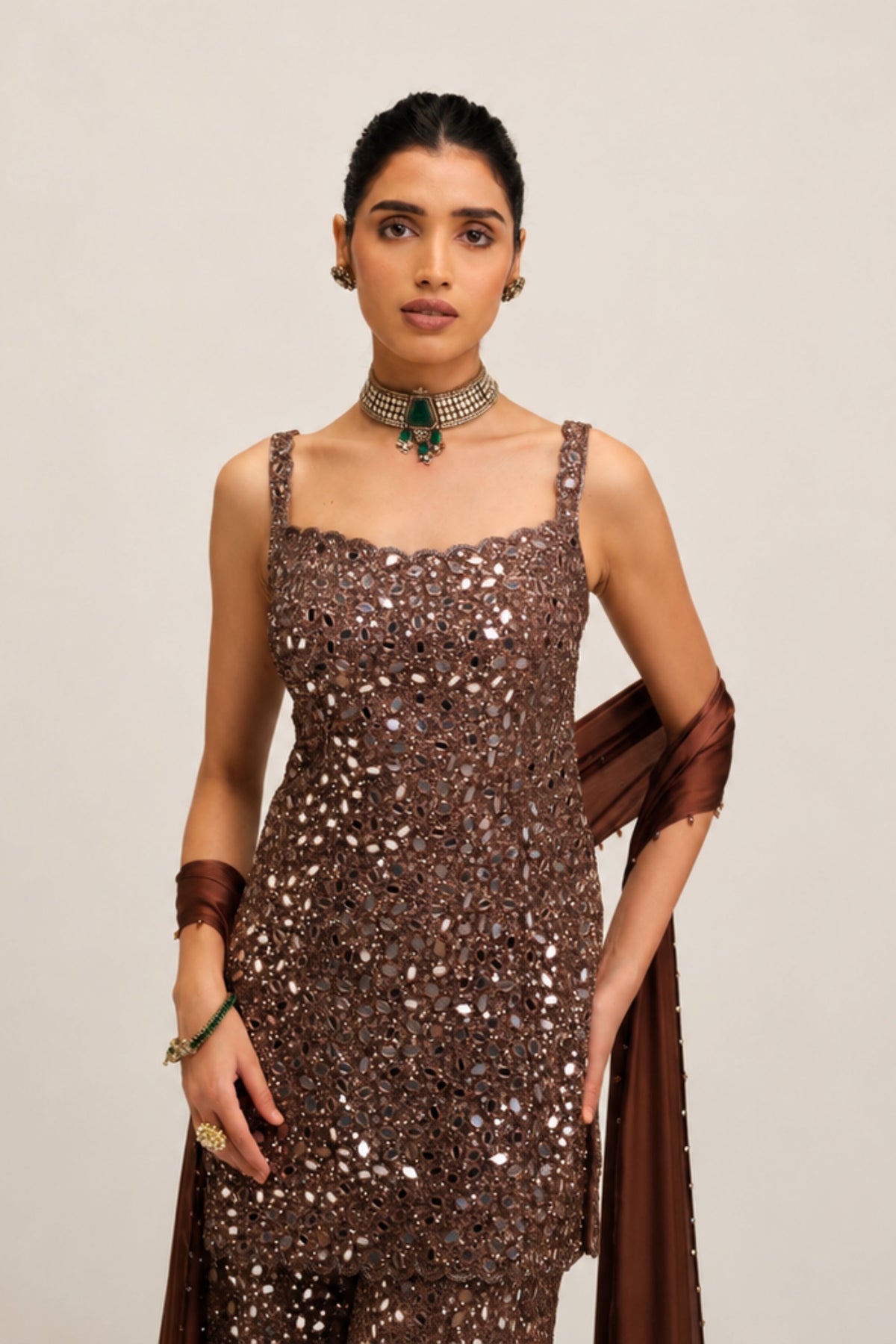 Beige Sharara Set