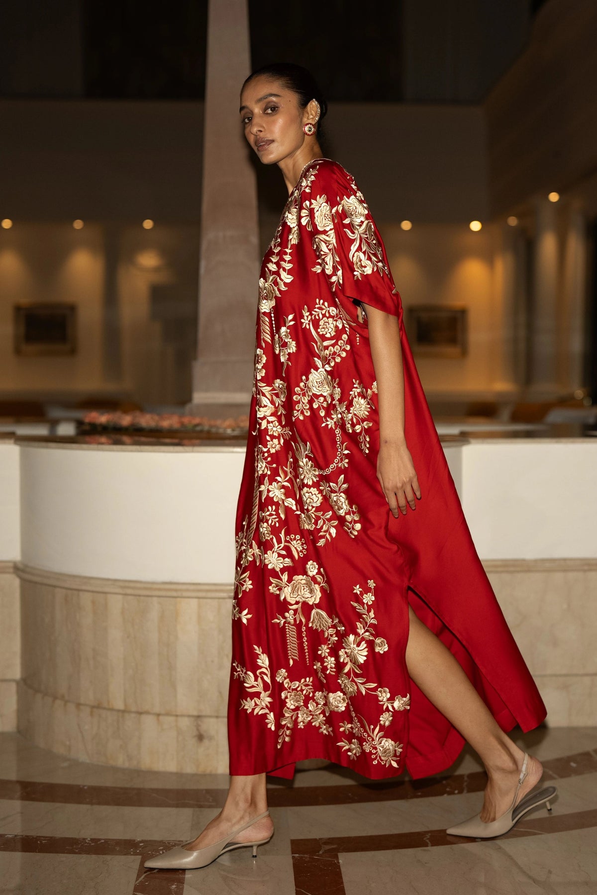 Gara Stitch Kaftan Dress