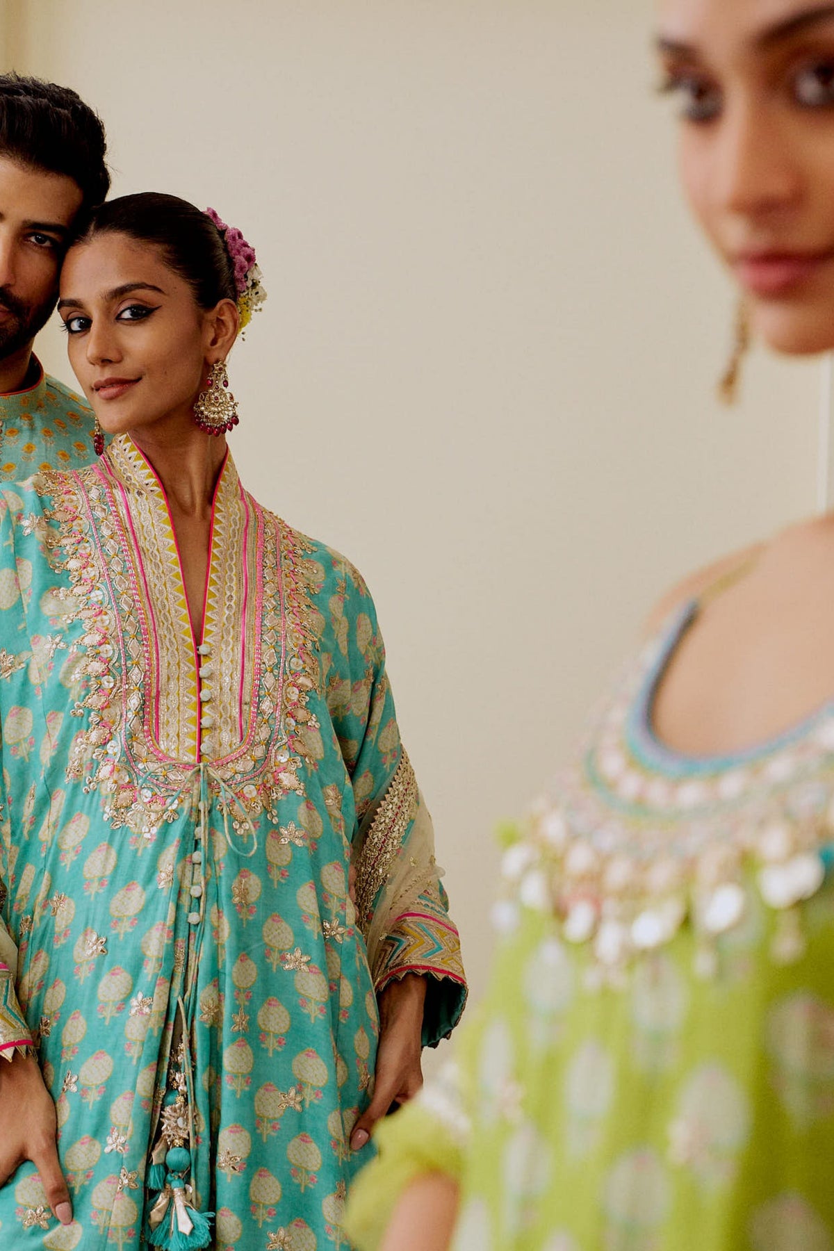 Binita Aqua Anarkali Set