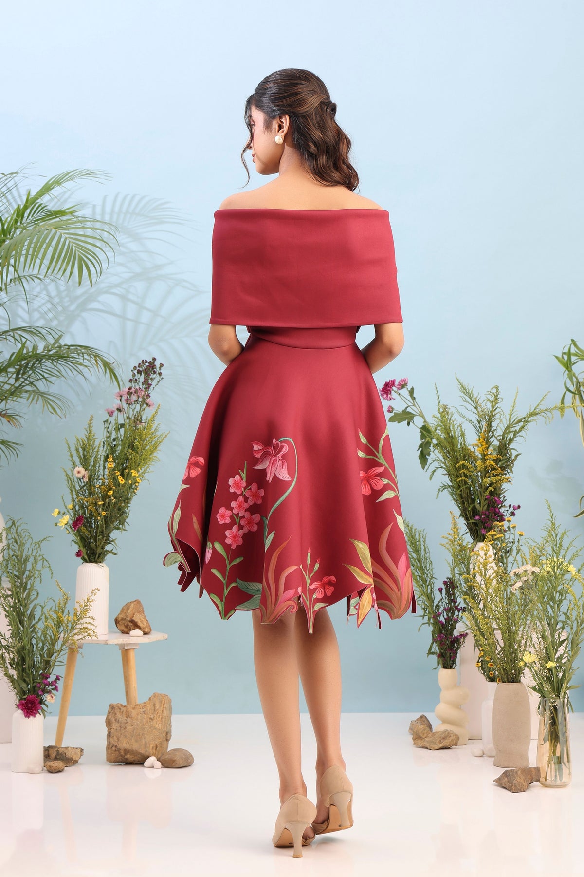 Short Printed Dress With Wrap
