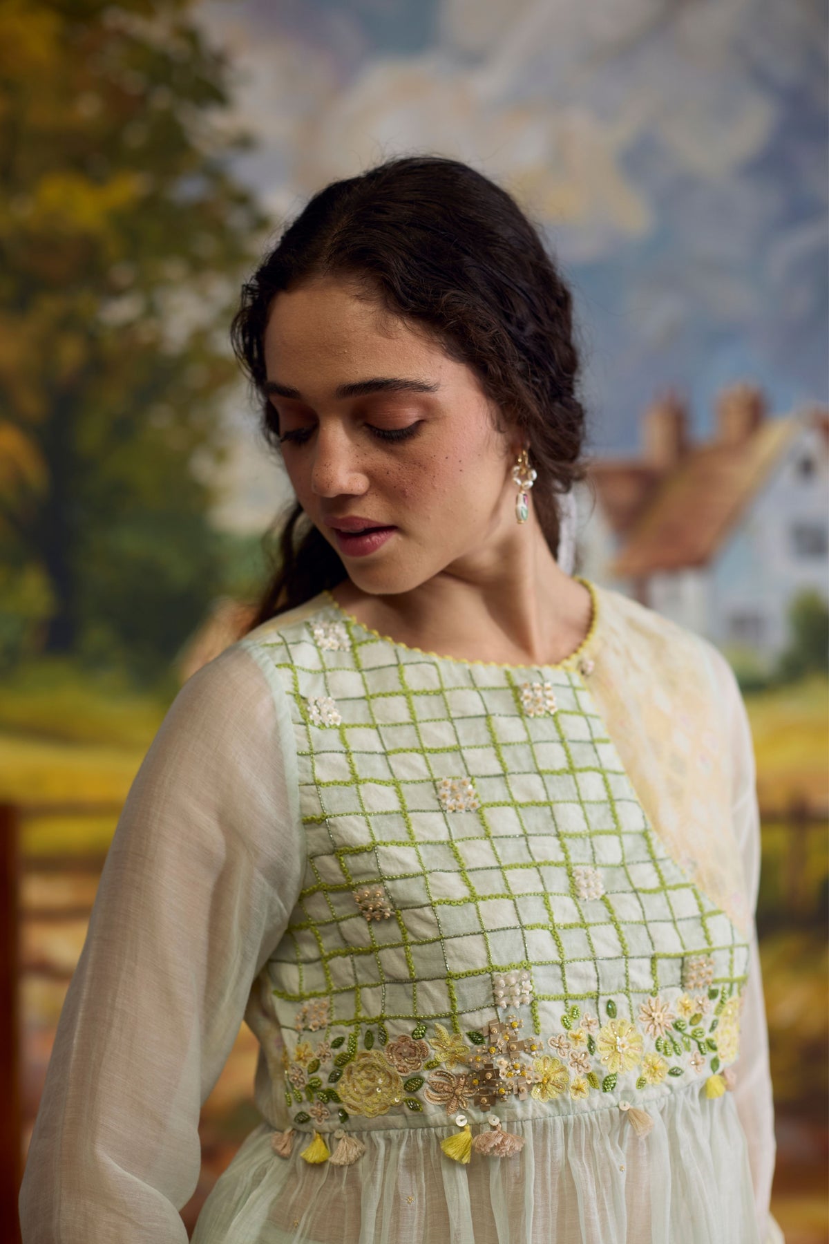 Meadow Chanderi Top