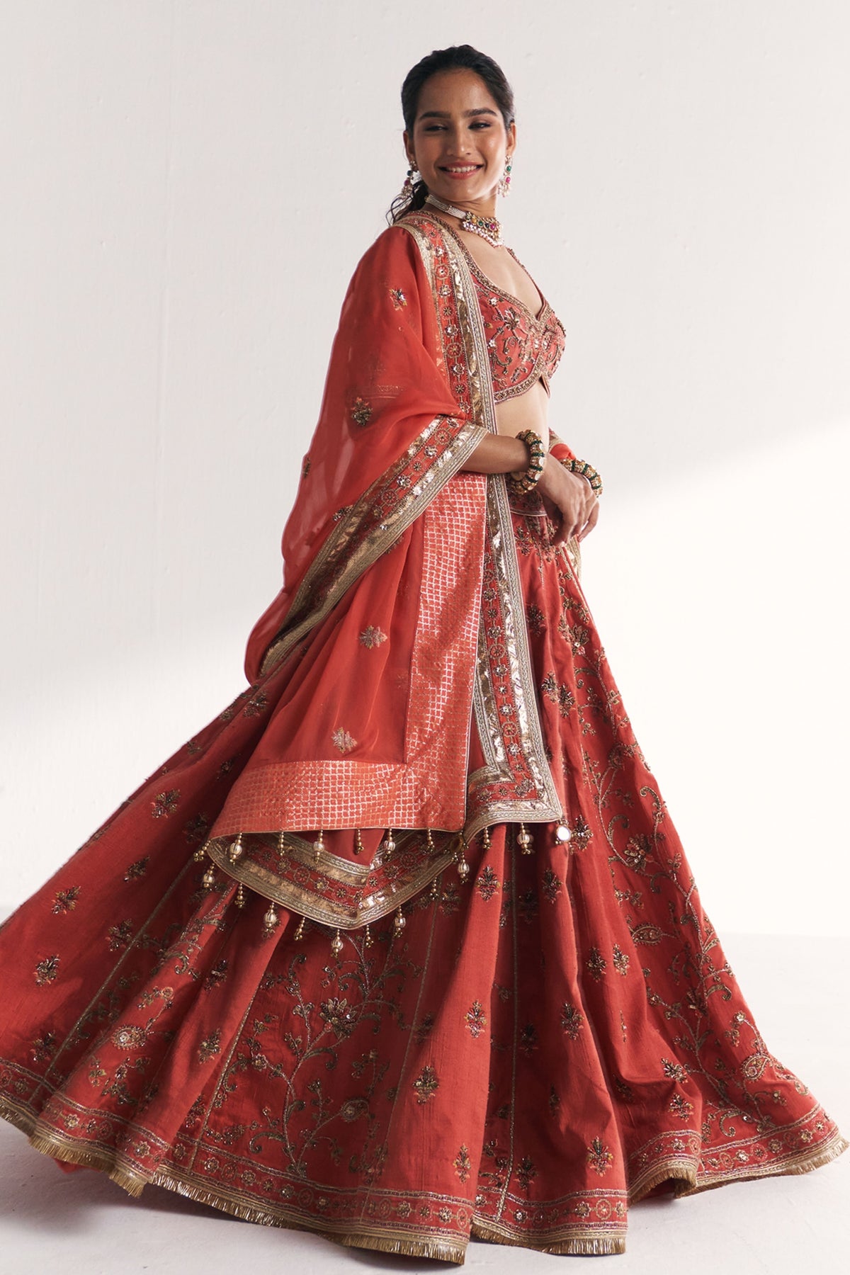 Kesar Tangerine Lehenga Set