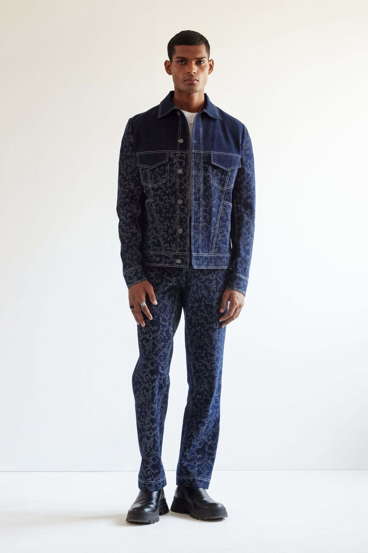 Countrymade Camo Block Print Denim Jacket Elahe