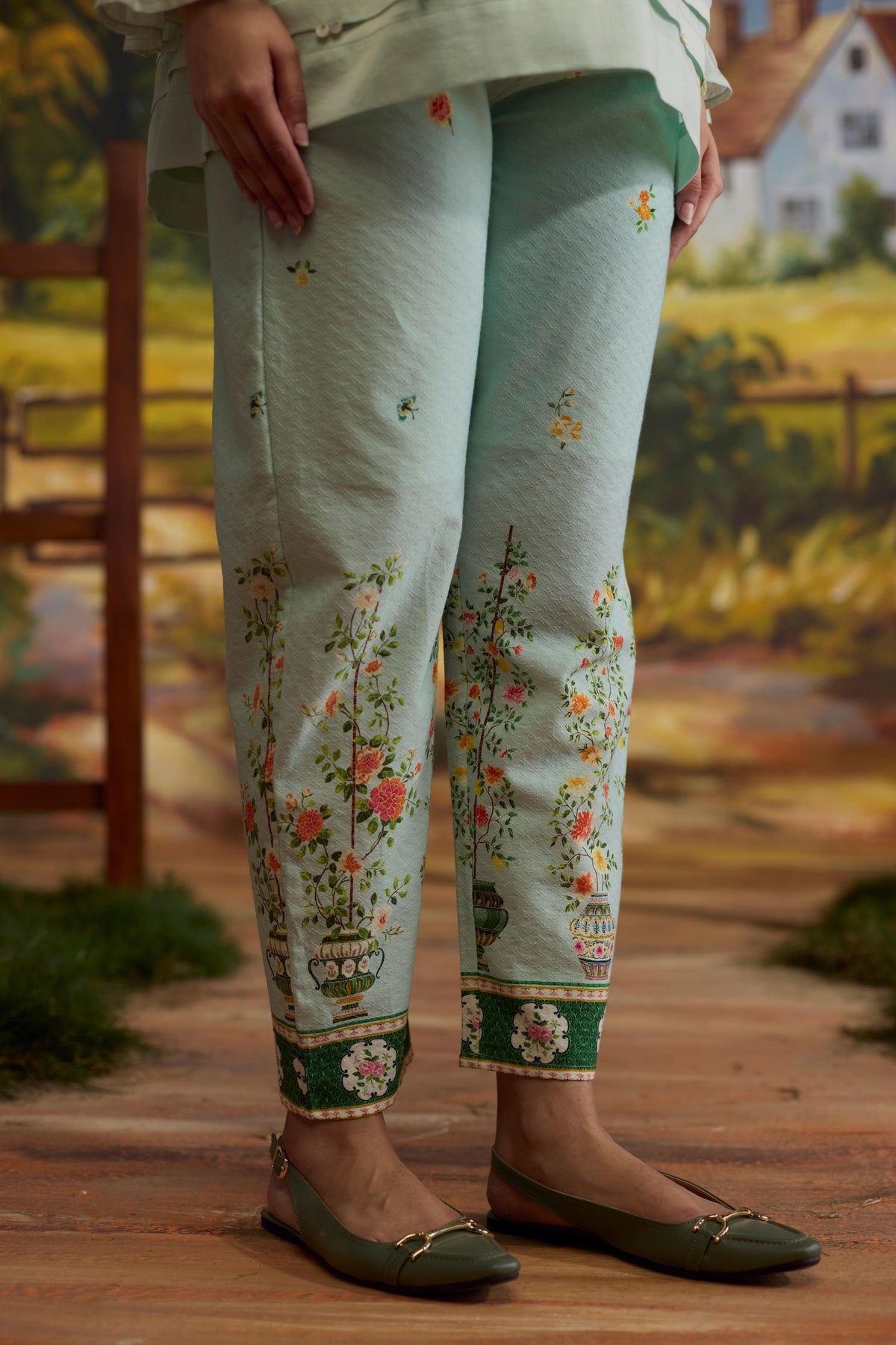 Meadow Printed Cuffed Pants