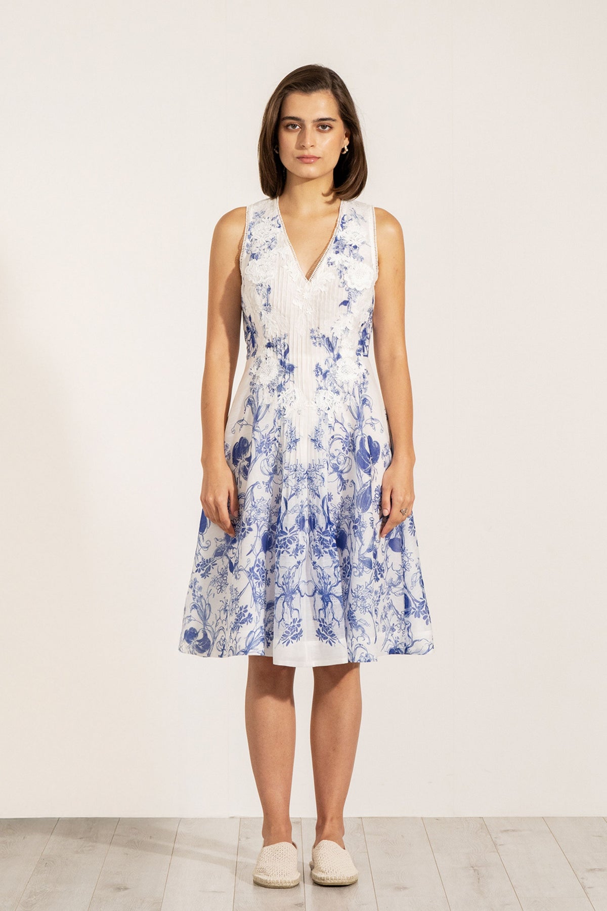 Serena Pintuck Midi Dress