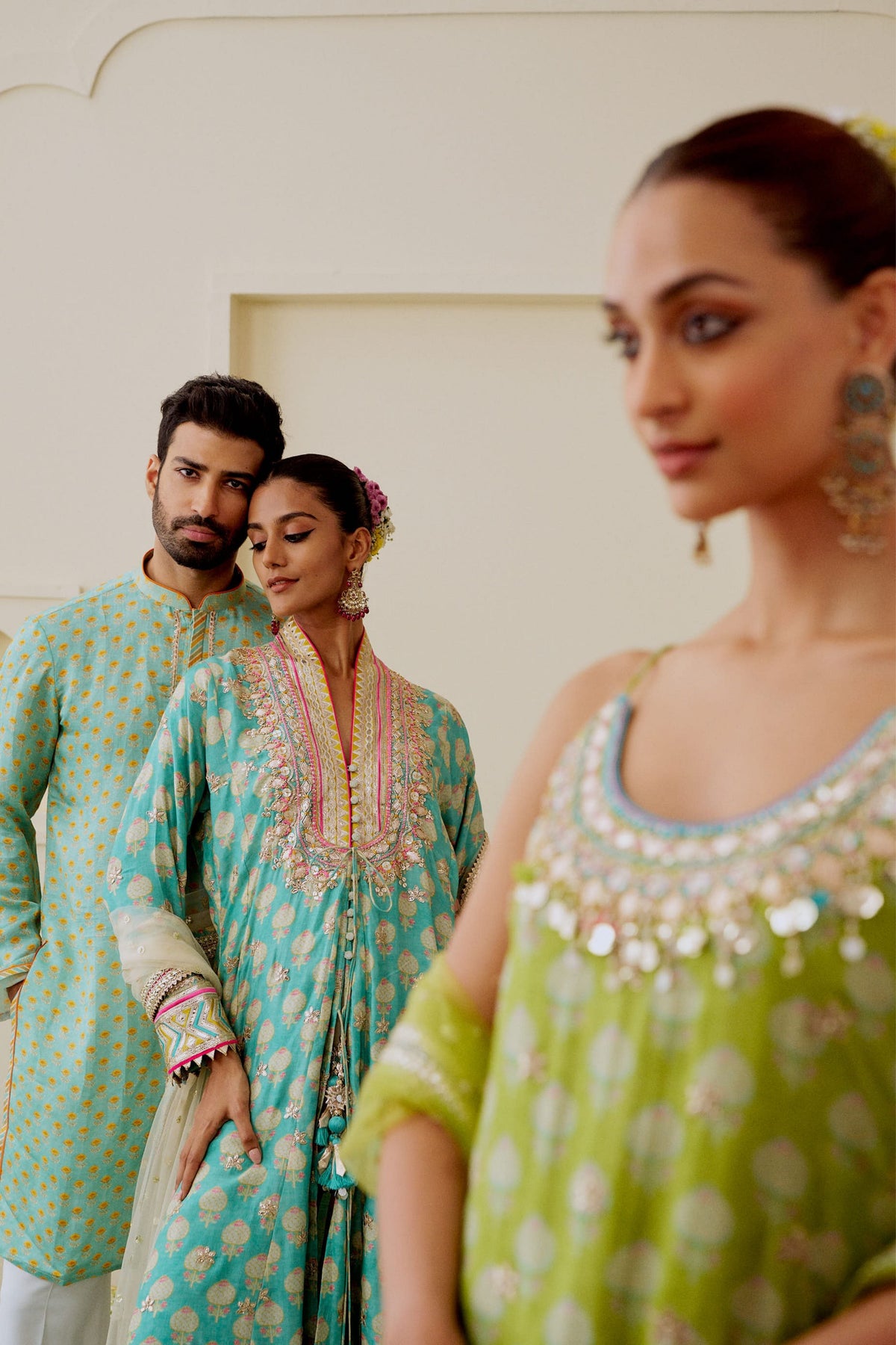 Binita Aqua Anarkali Set
