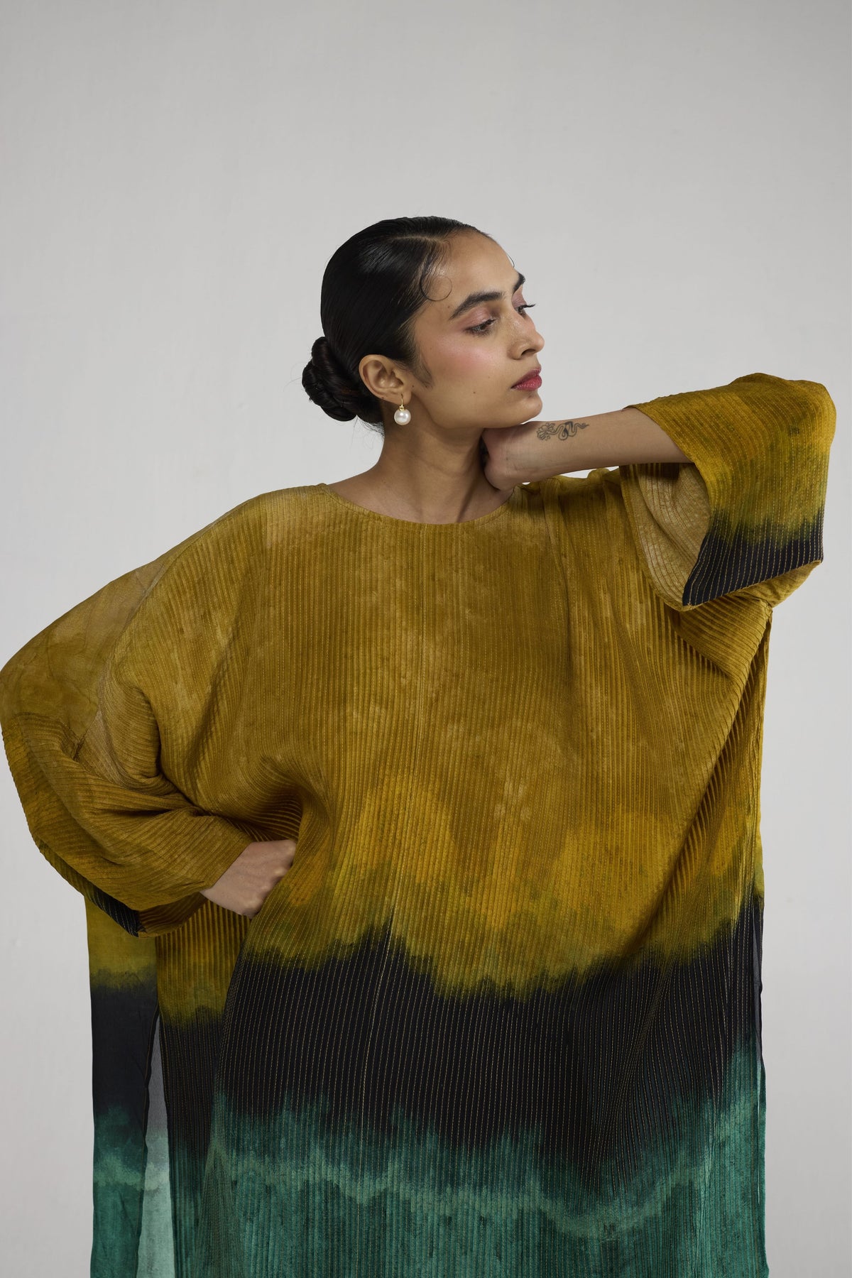 Uri Pintucks Kaftan Set