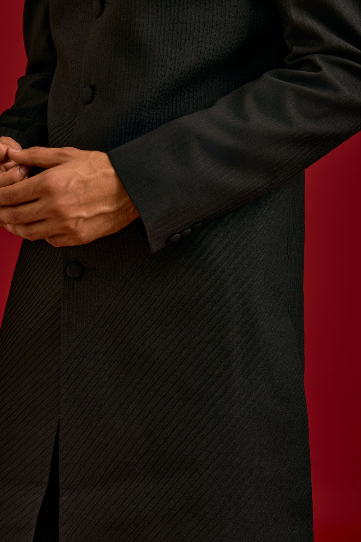 Black Mirror Work Sherwani Set