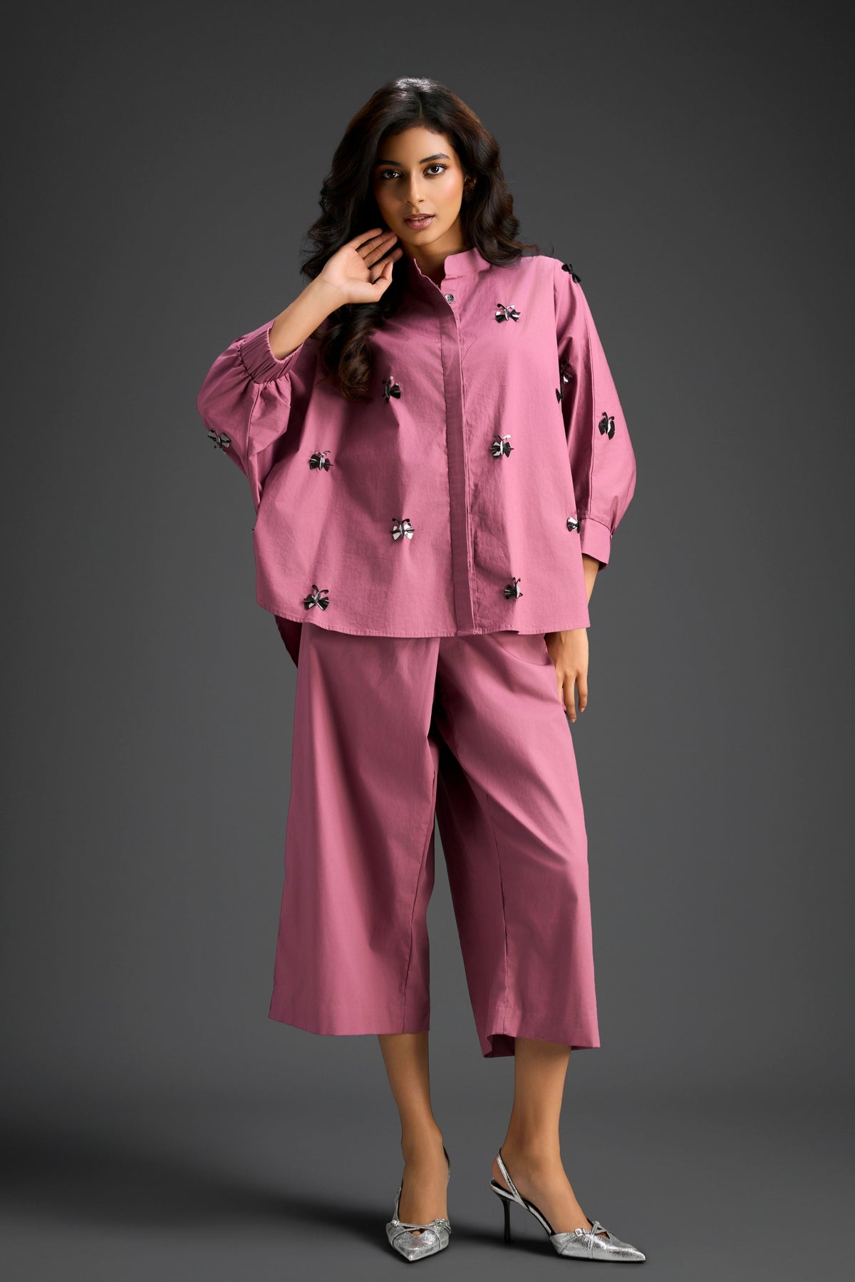 Pink Embellished Butterfly Co-ord Set