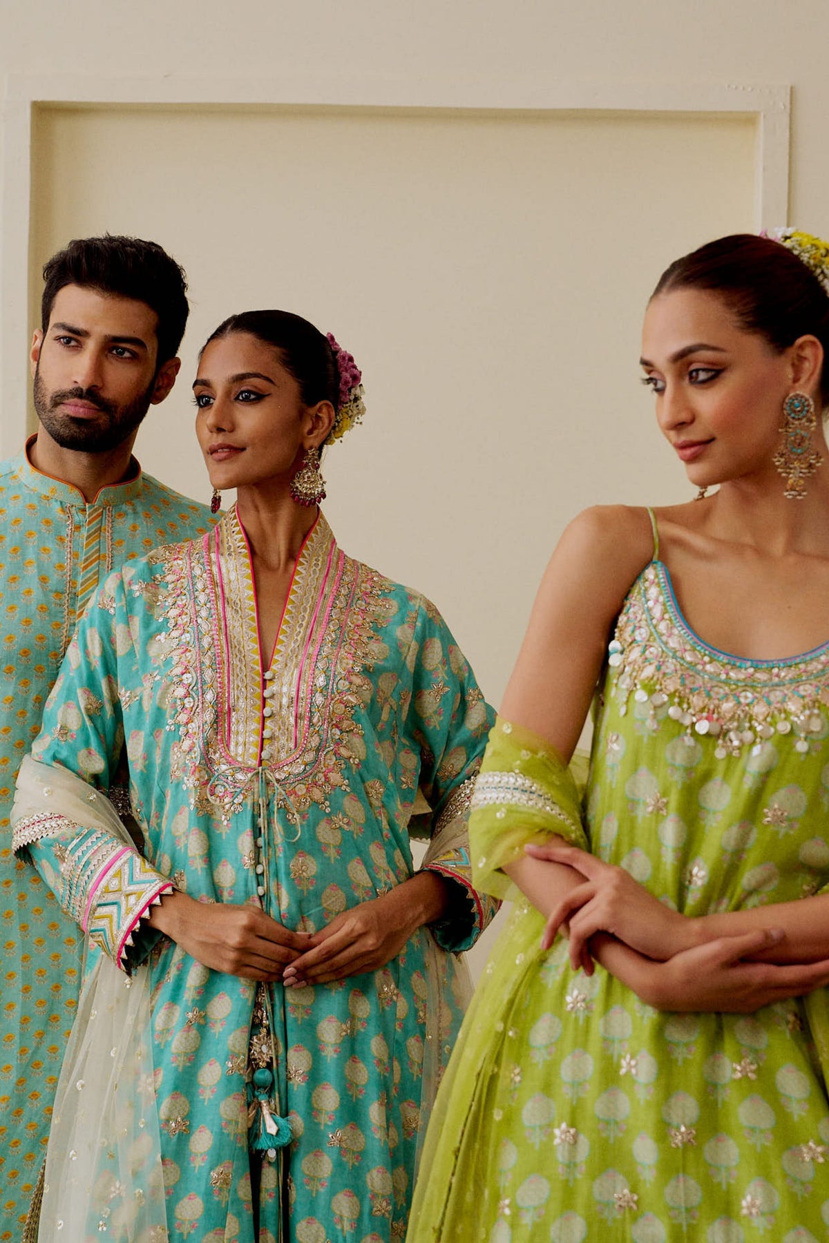 Binita Aqua Anarkali Set