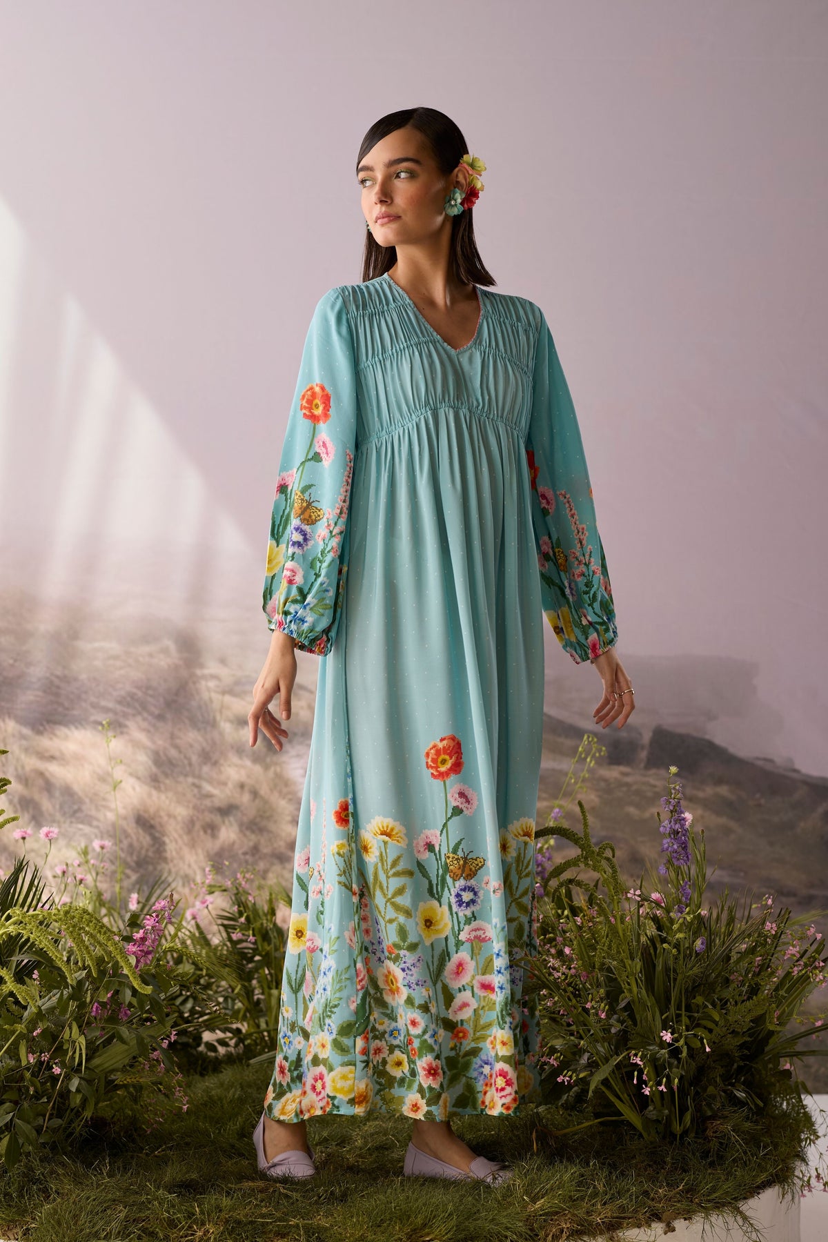 Azure Printed Dress