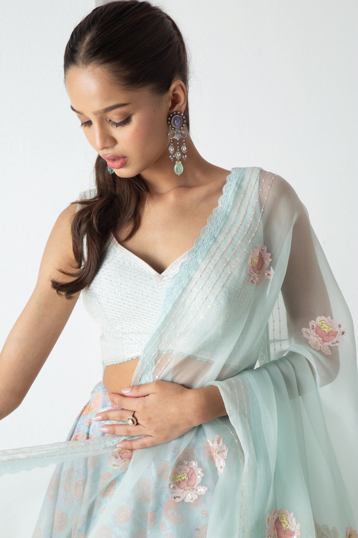 Aqua Zaina Lehenga Set