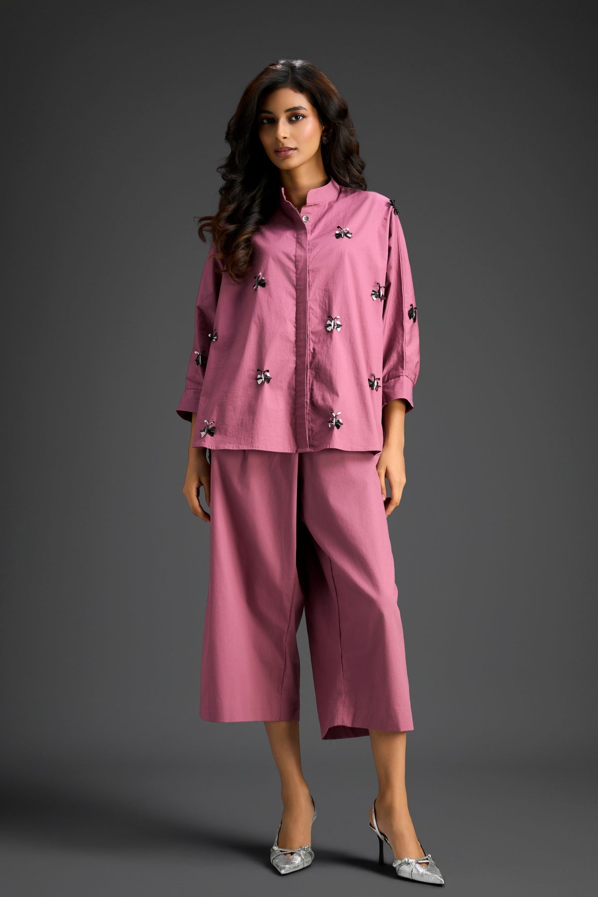 Pink Embellished Butterfly Co-ord Set
