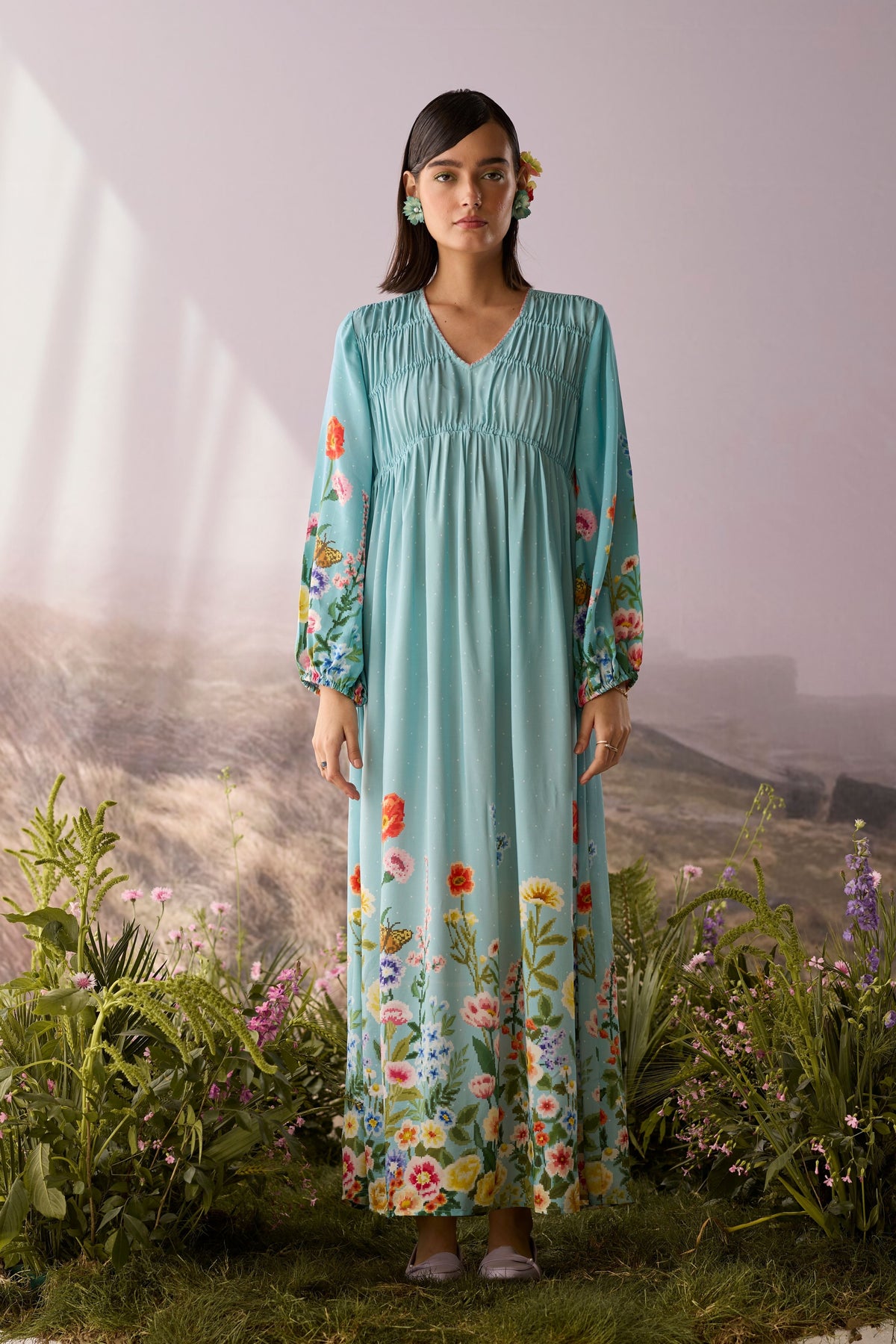 Azure Printed Dress