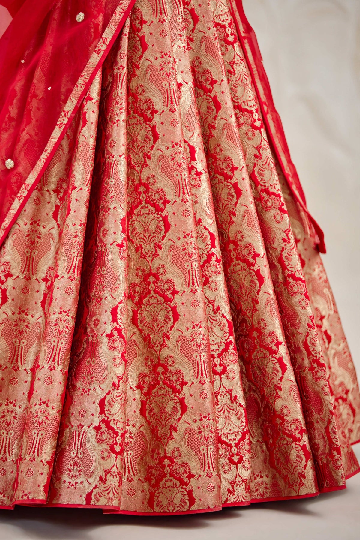 Ribbon Red Lehenga Set