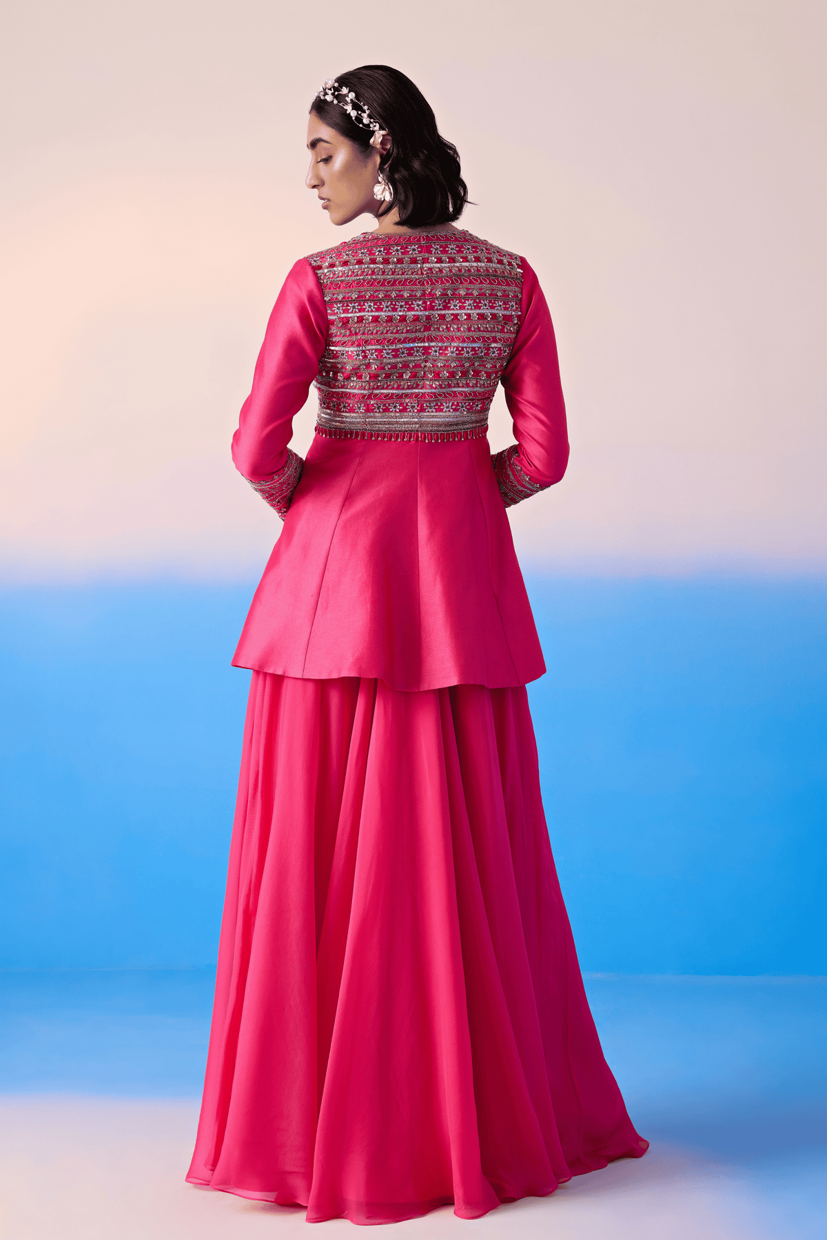 Hot Pink Sharara Set