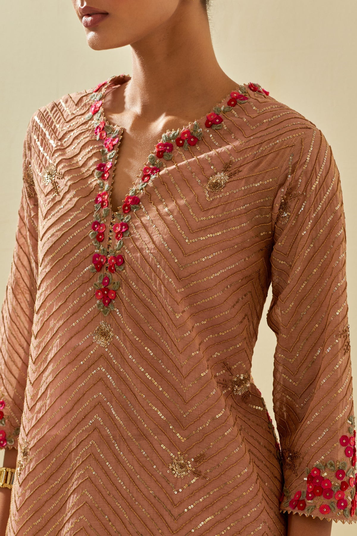 Pink Short Kurta Set