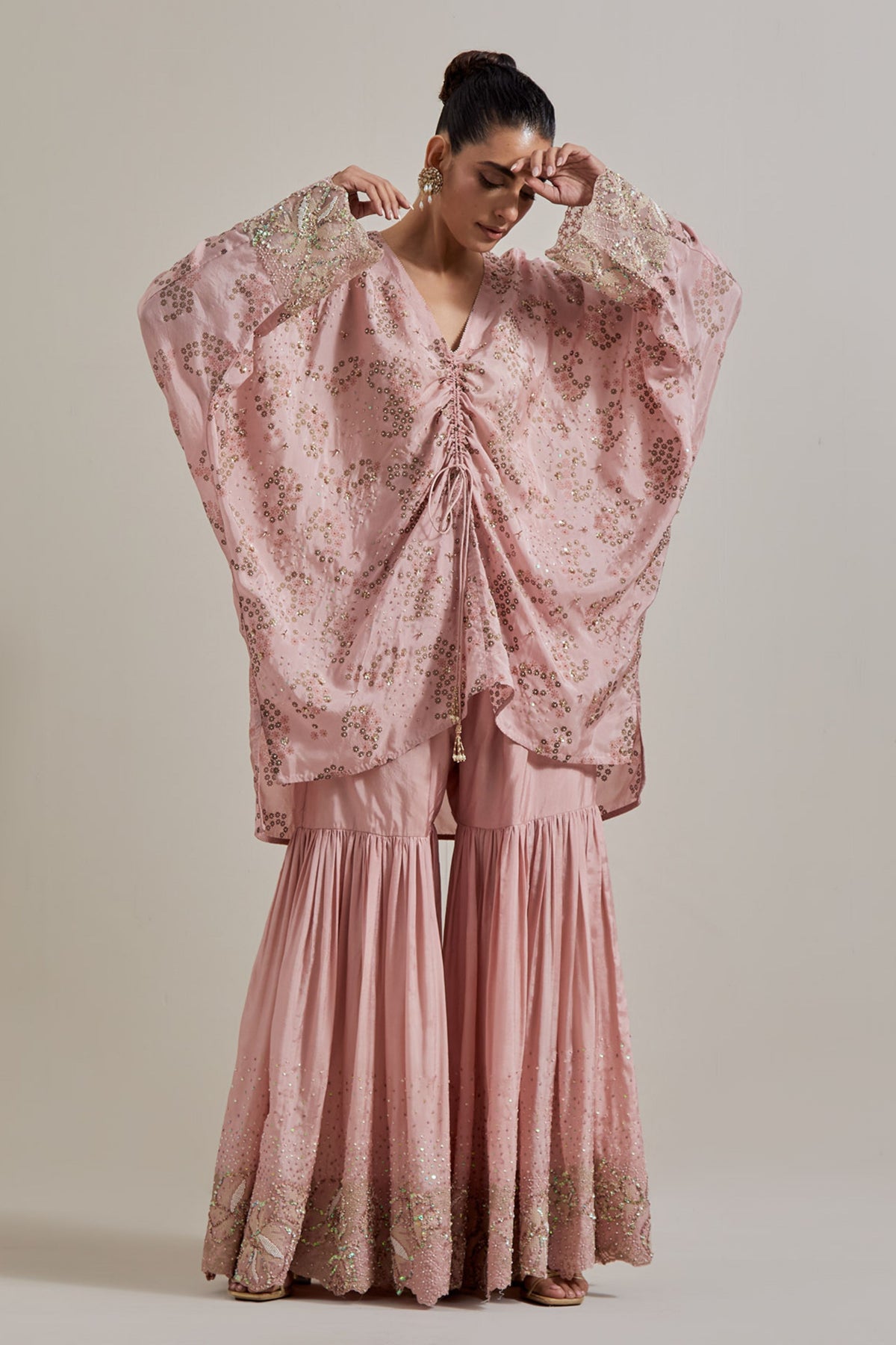 Blush Glimmer Kaftan Set