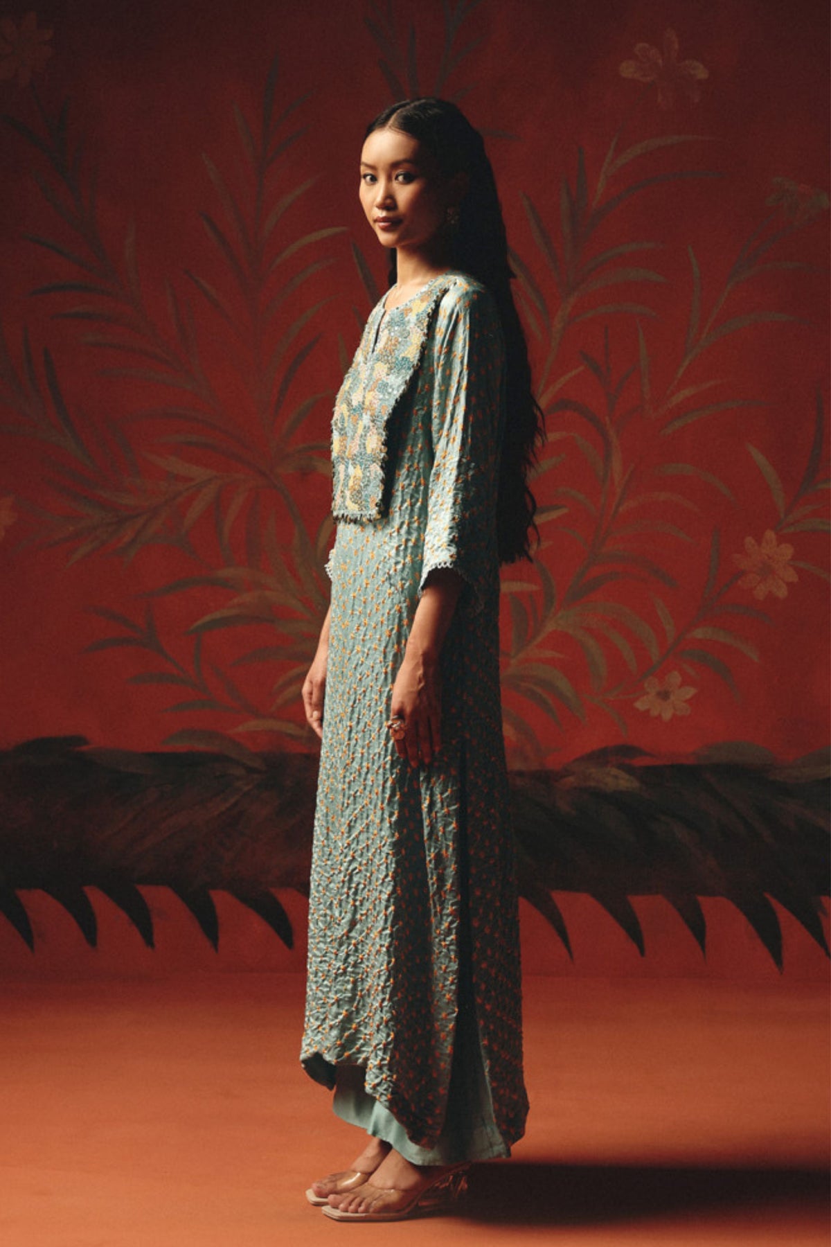 Gajji Bandhani Kaftan