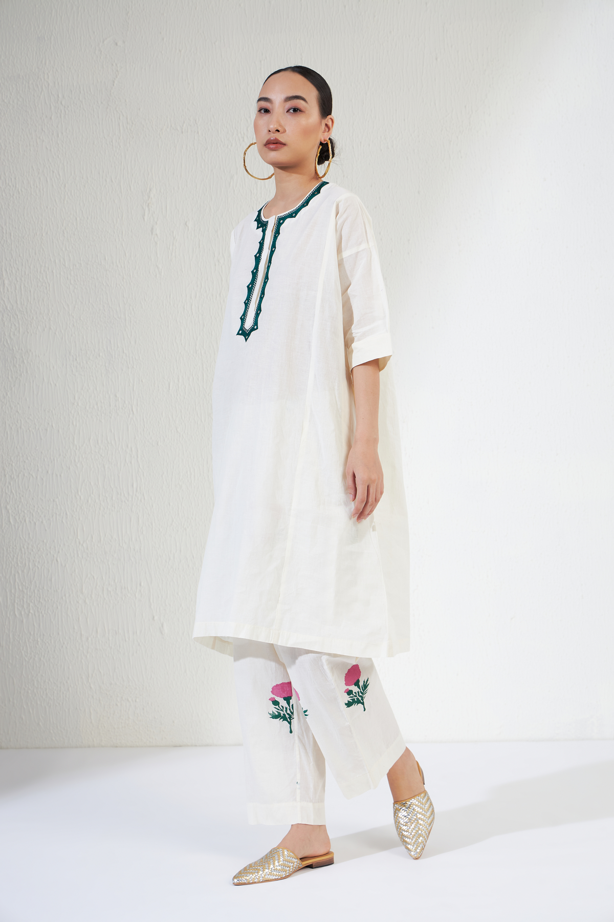 Off White Zara Kurta Set