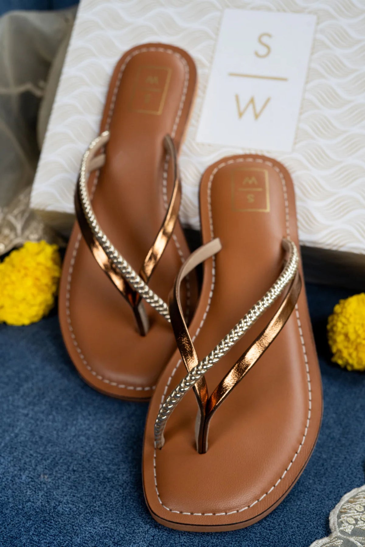 Beena Gold &amp; Bronze Sandals