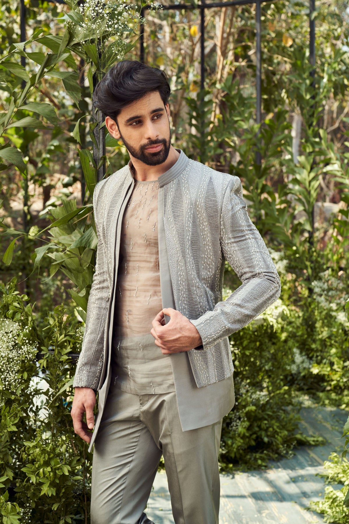 Grey Open Jacket