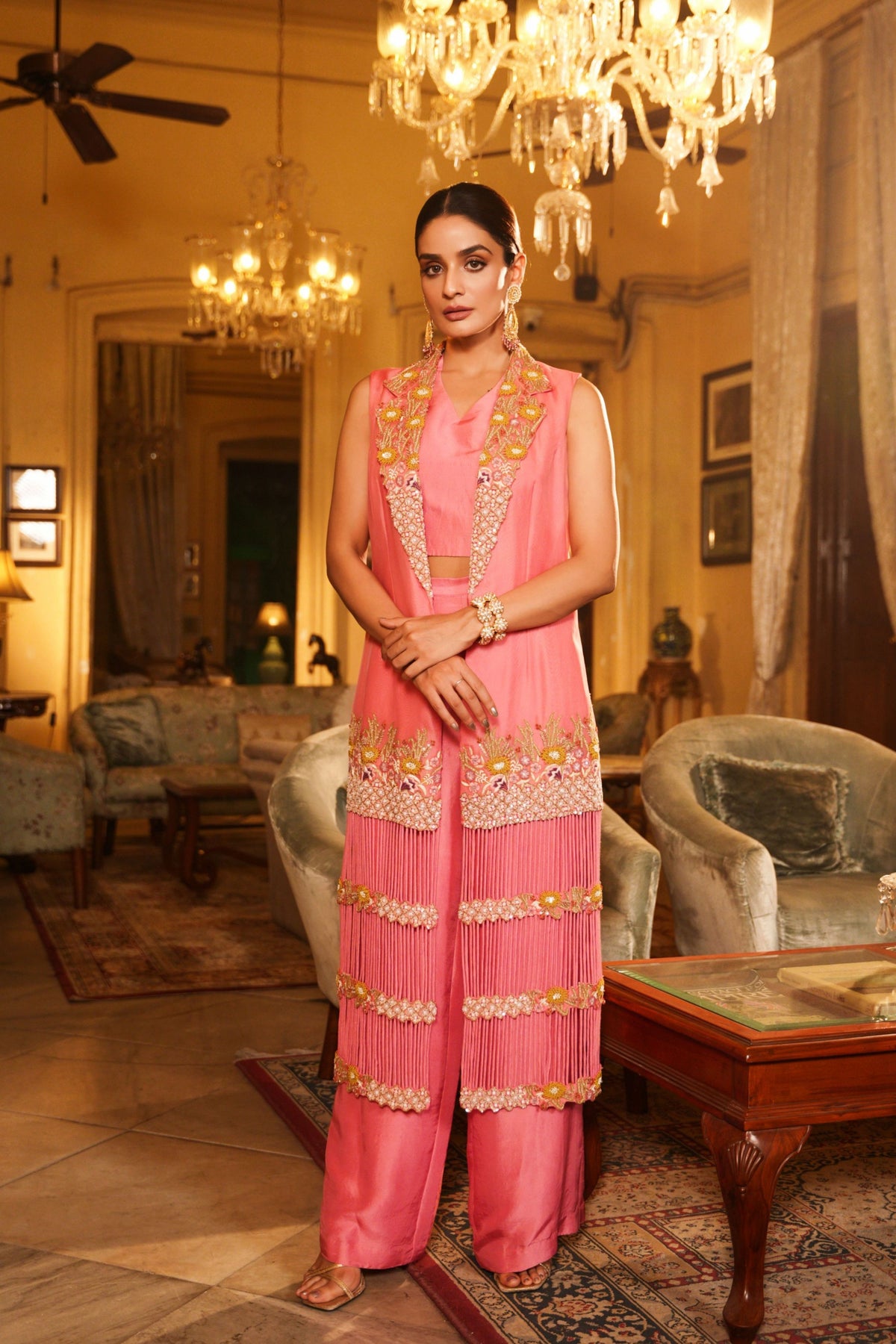 Hand Embroidered Dori Jacket Set