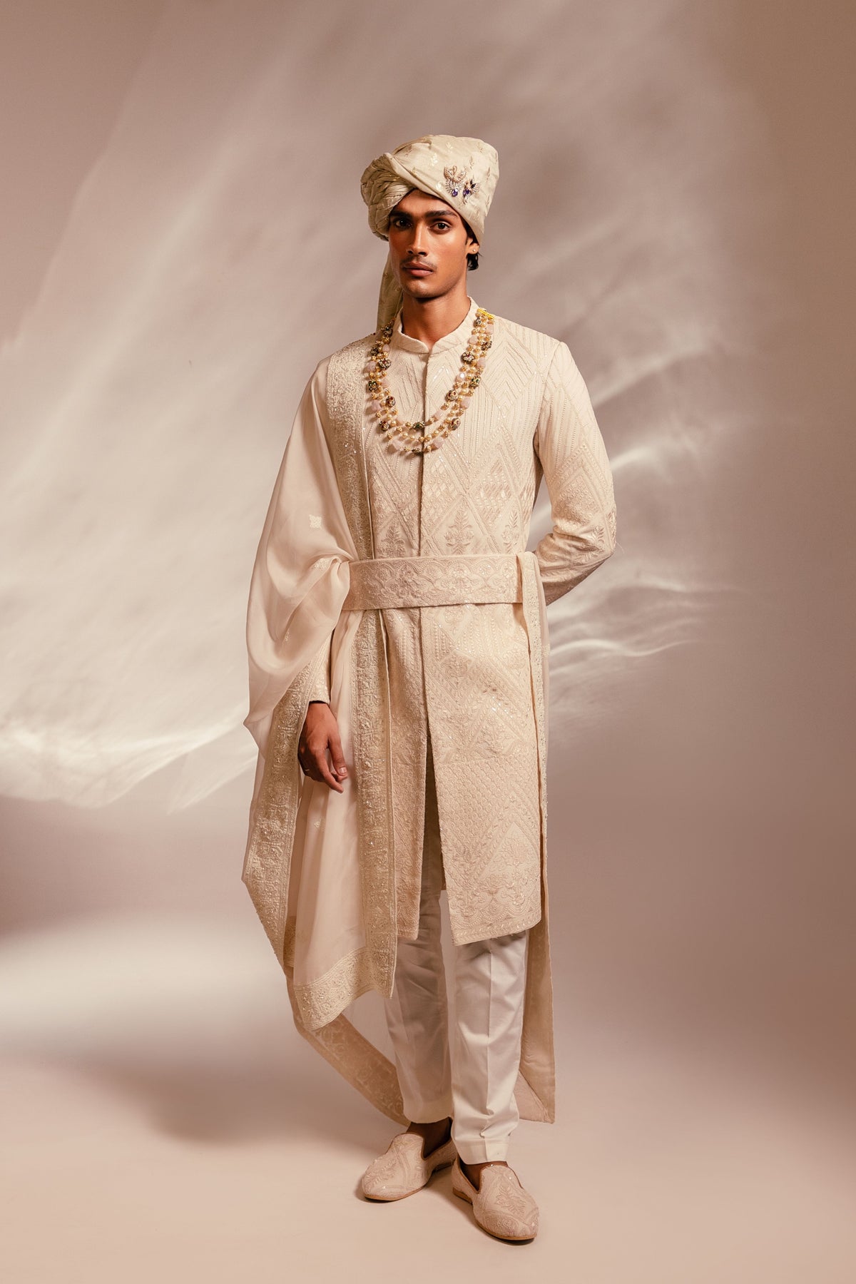 Silent Ivory Sherwani Set