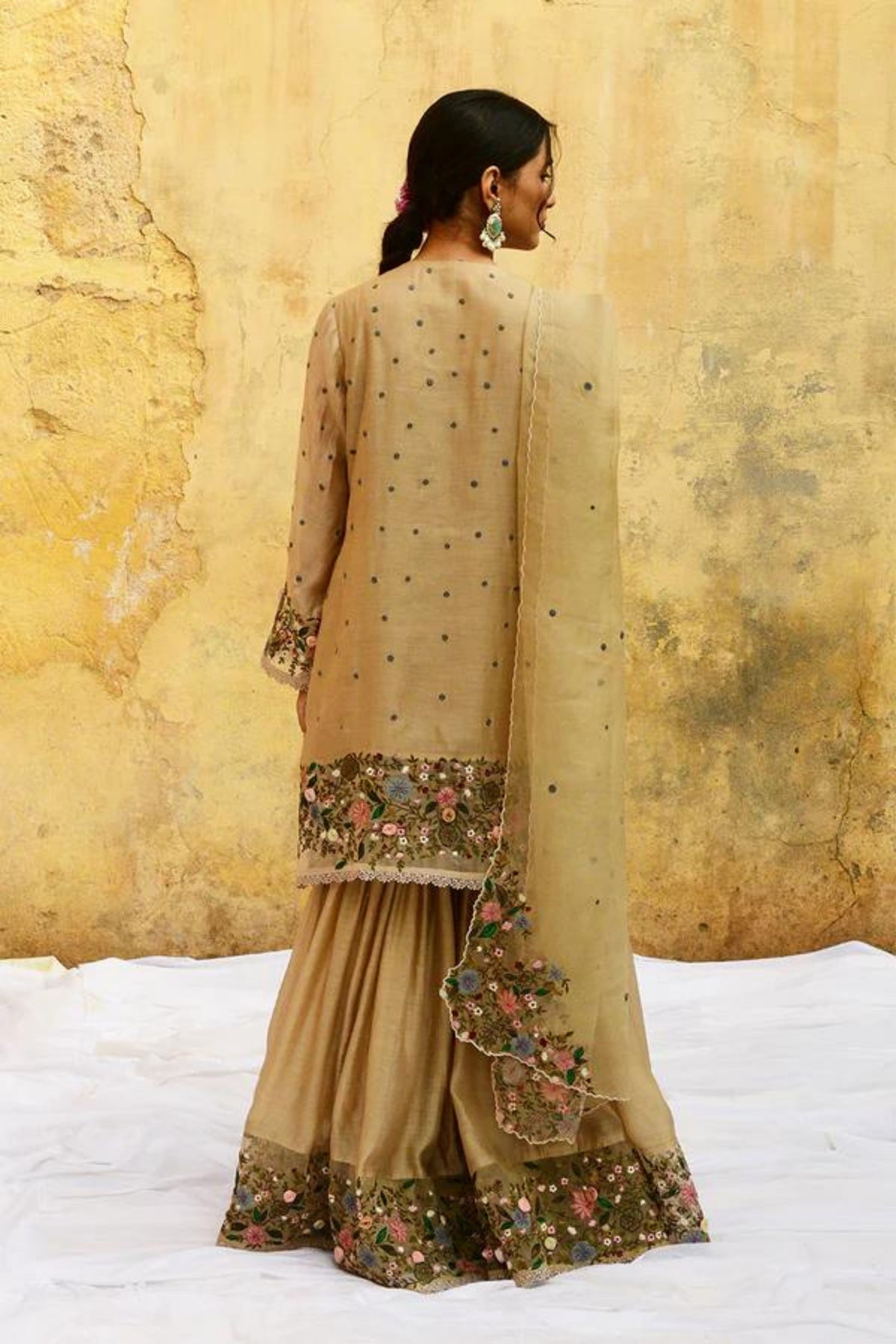 Ivory Orchid Sharara Set