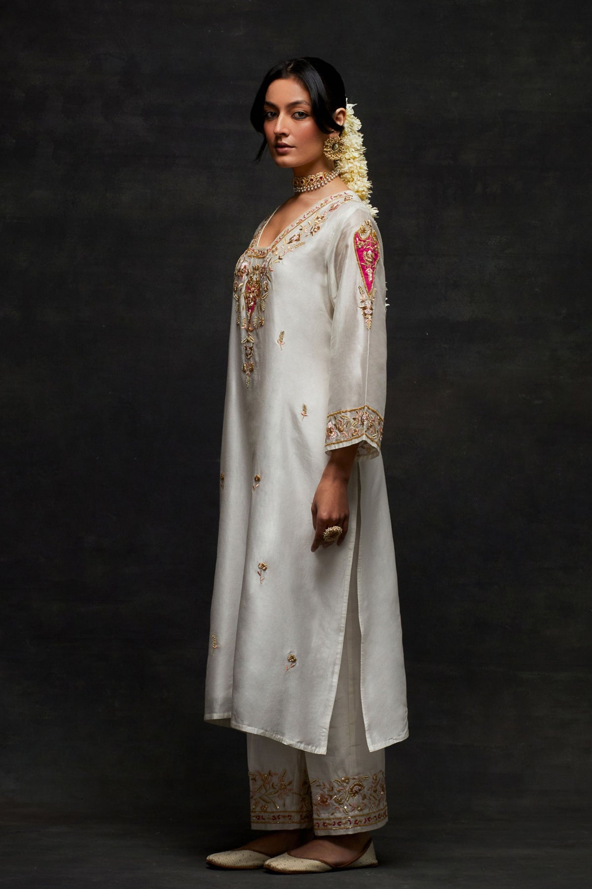 White Yoke Kurta Set