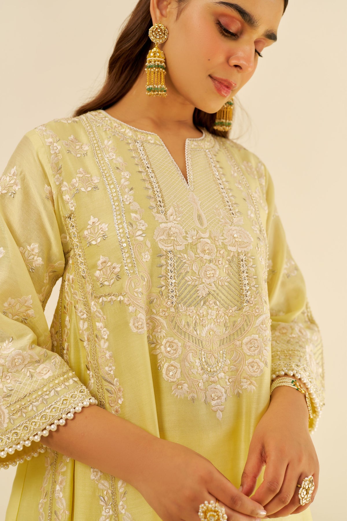 Maziya Lemon Kurta With Salwar