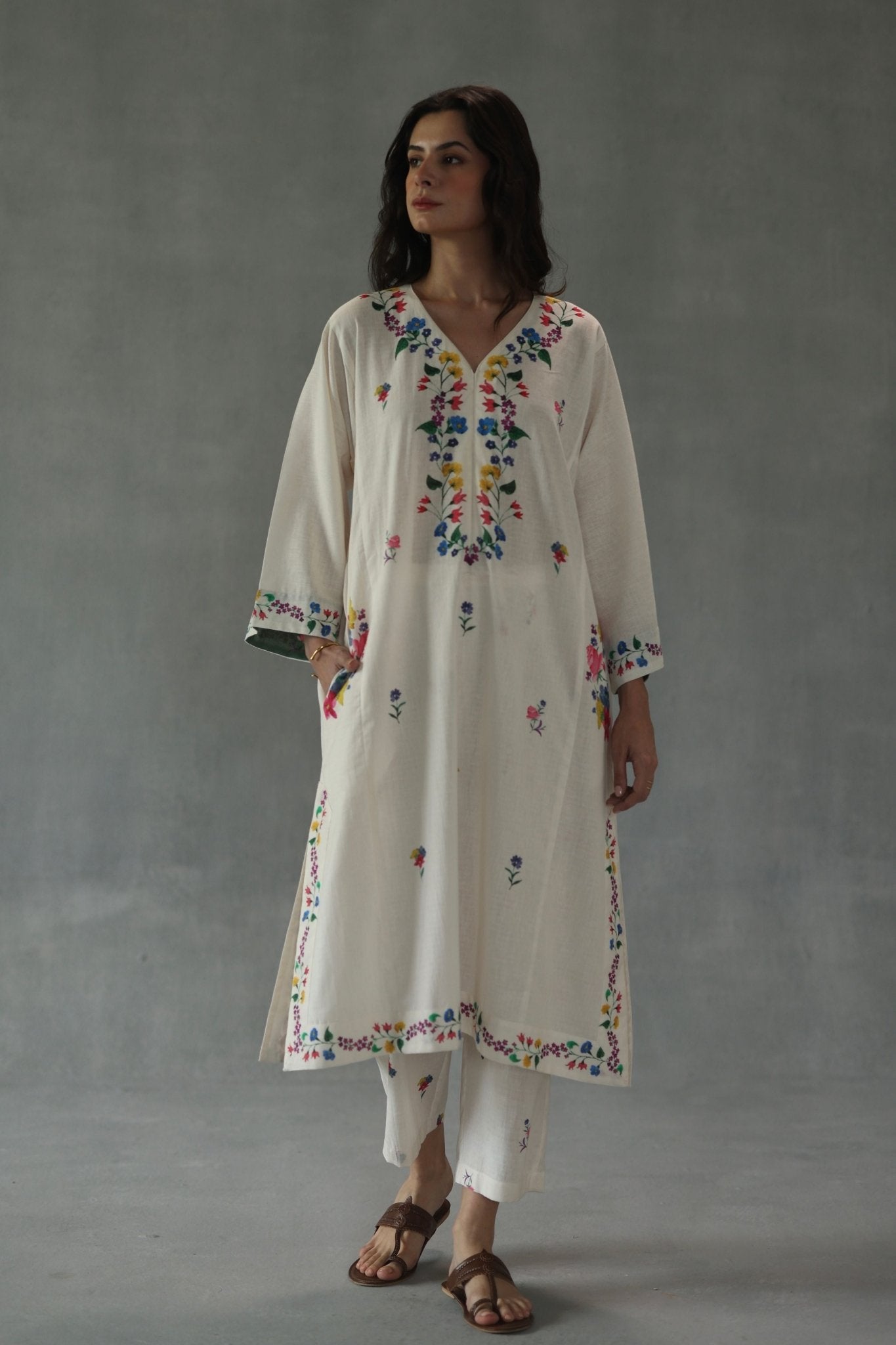 Ivory Meadow Song Phiran Set - Roza Pret - Elahe