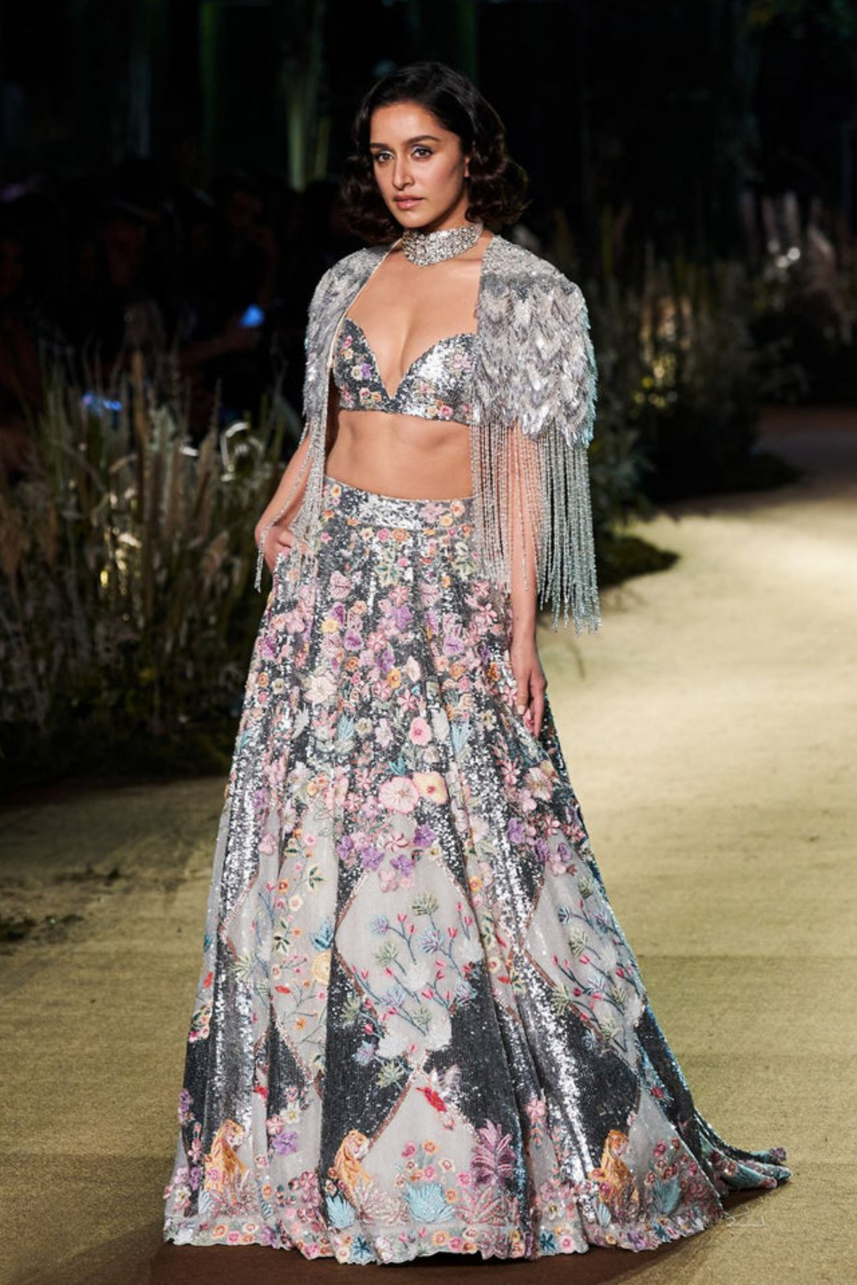 Sunderbans Moonshine Lattice Lehenga Set