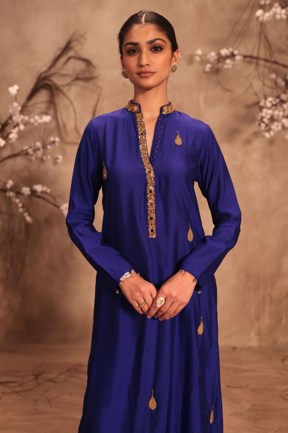 Indigo Applique Kurta Set