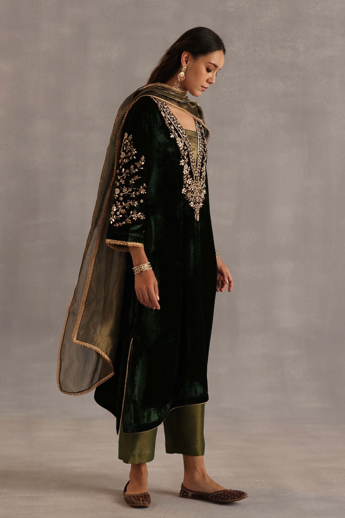 Minar Green Kurta Set