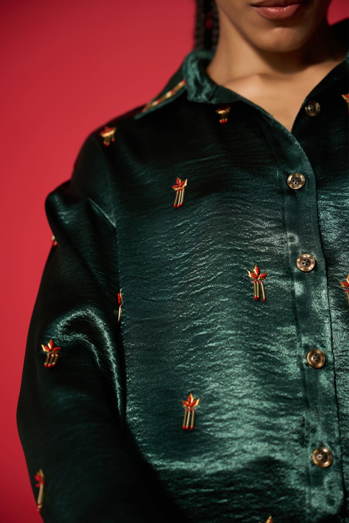 Elka Embroidered Shirt With Pants Set