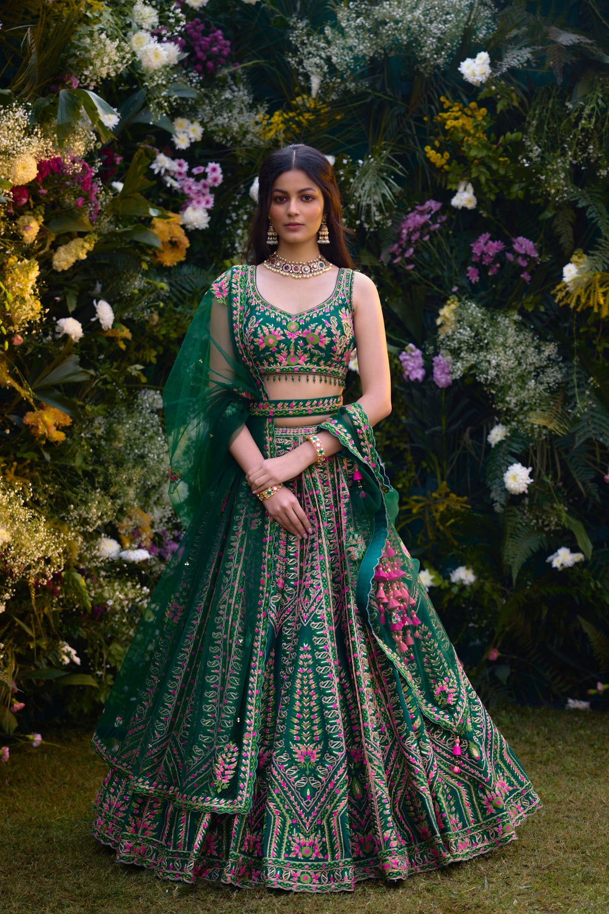 Deep Forest Green Lehenga Set