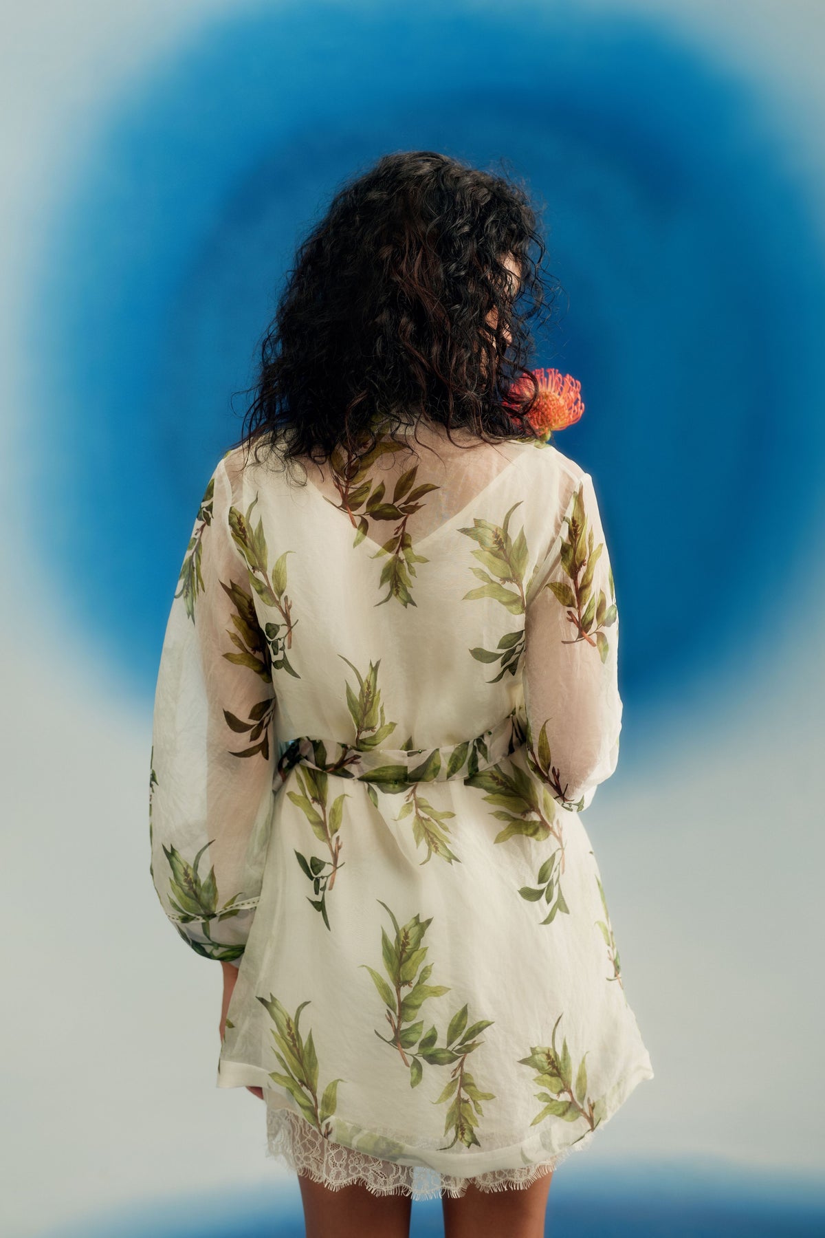 Organza Belted Trench Dress