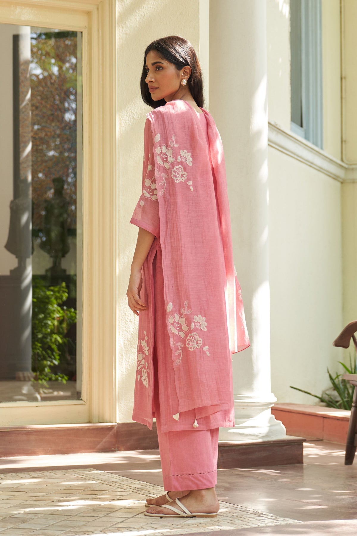 Peony Applique Kurta Set