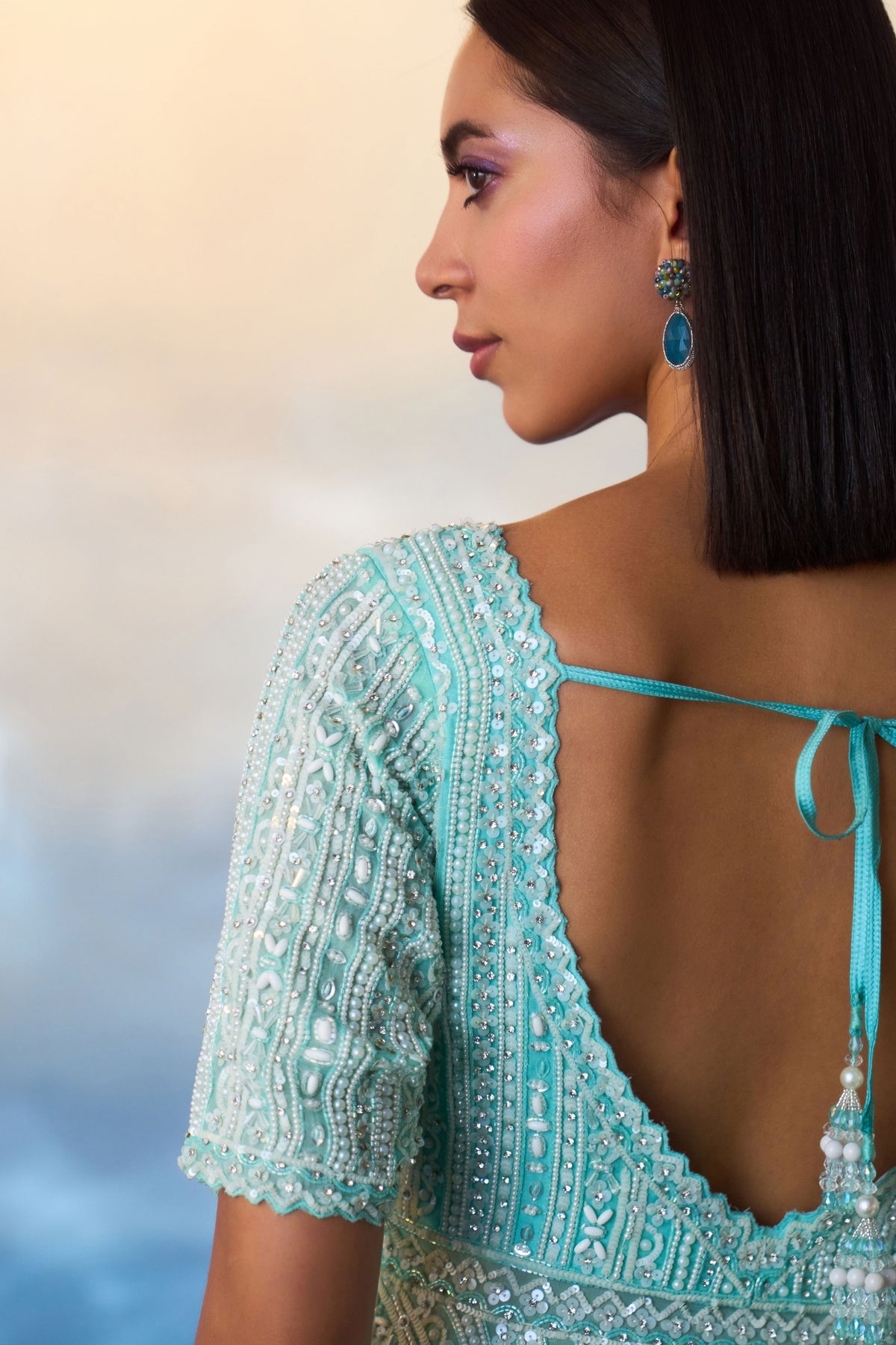 Mint Green Peplum Sharara Set