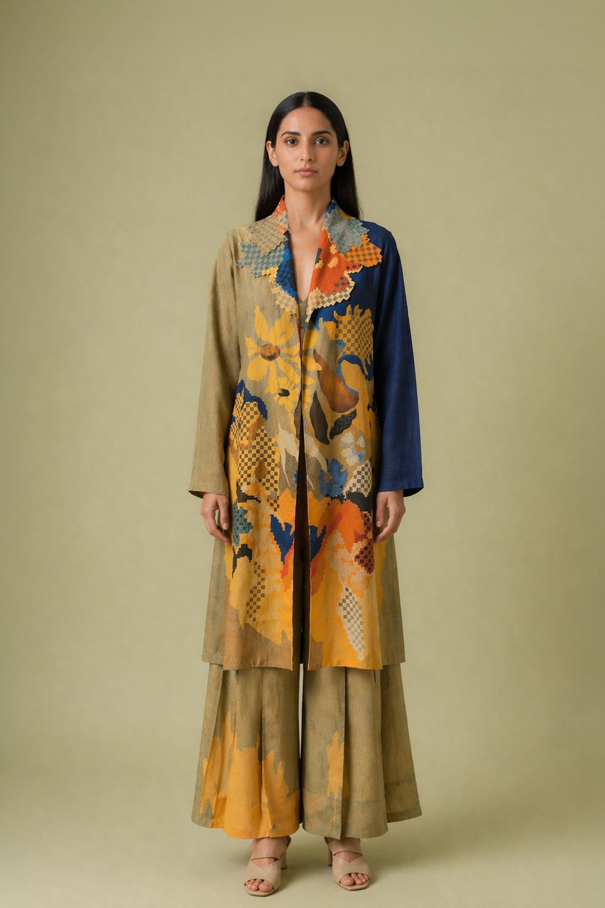 Ikat Cutwork Jacket Set