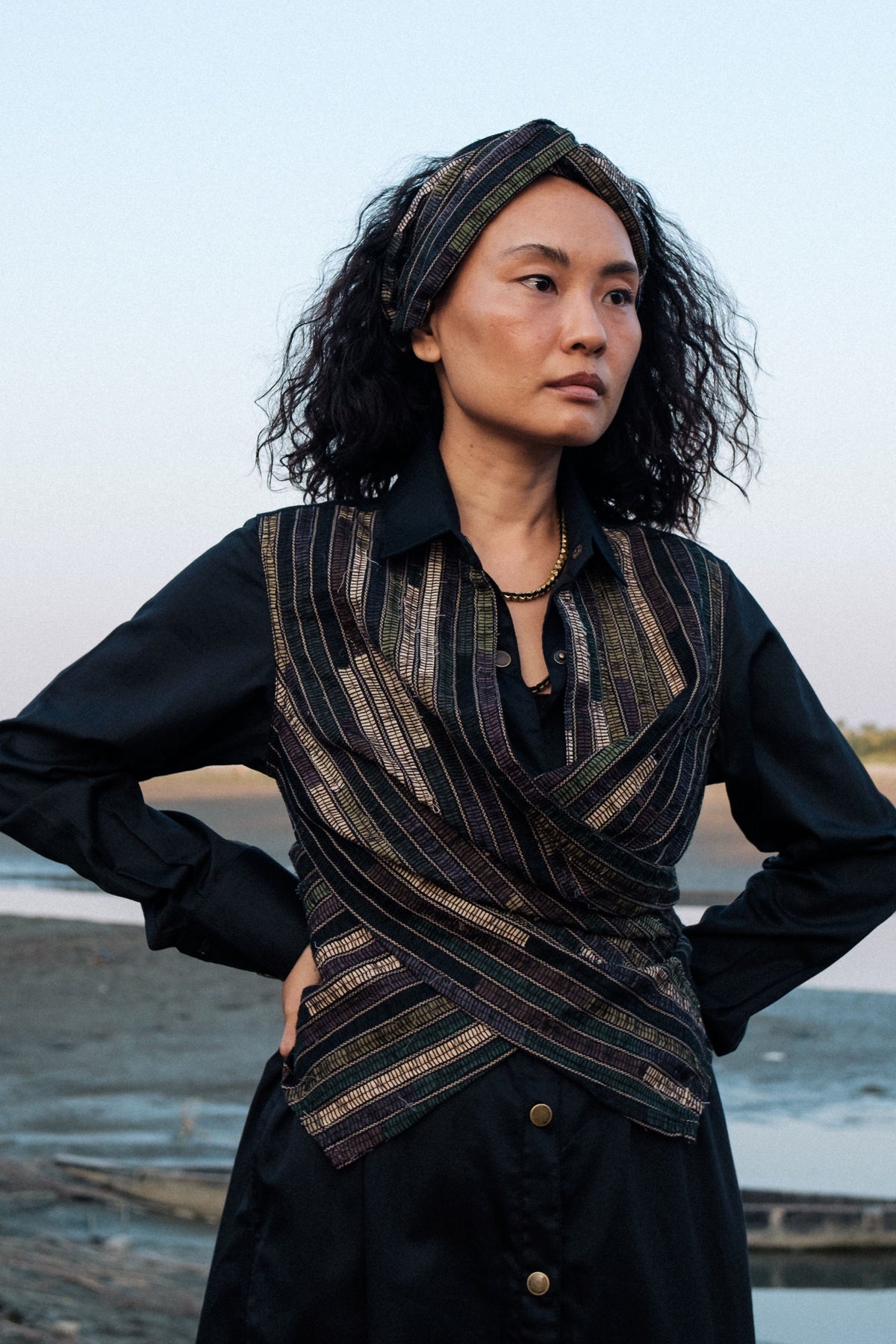 Upcycled Handwoven Seattle Wrap Dress